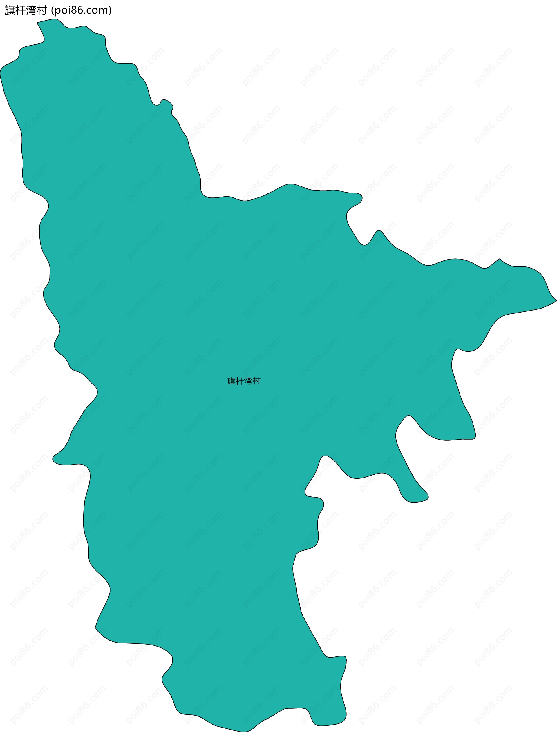 旗杆湾村边界地图