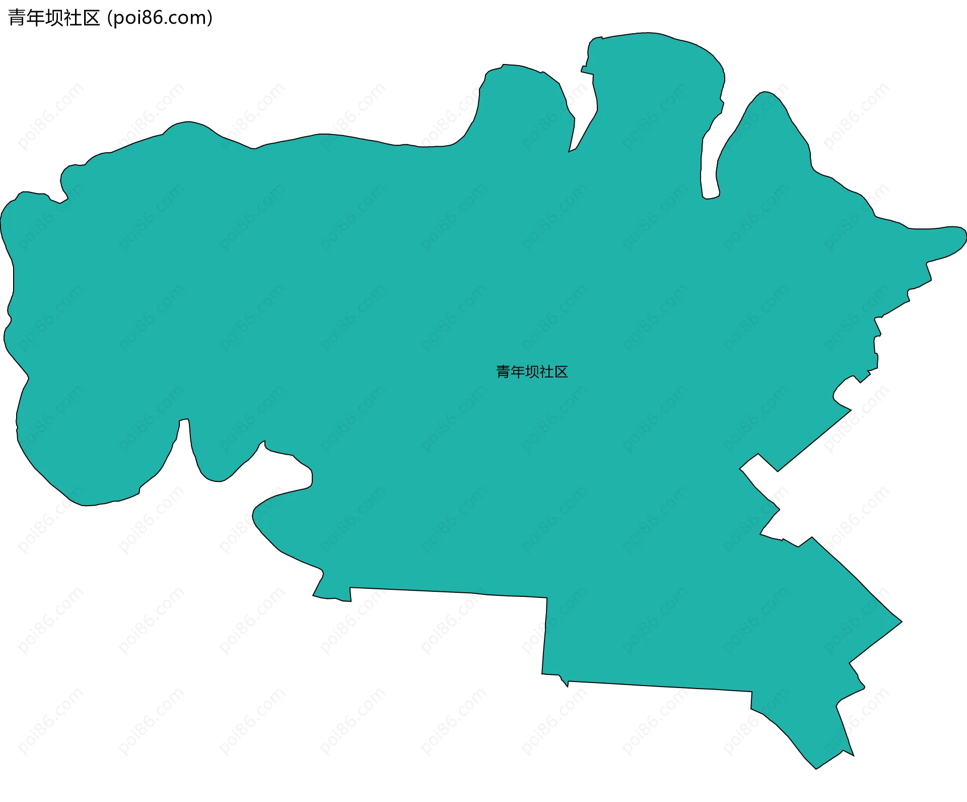 青年坝社区边界地图