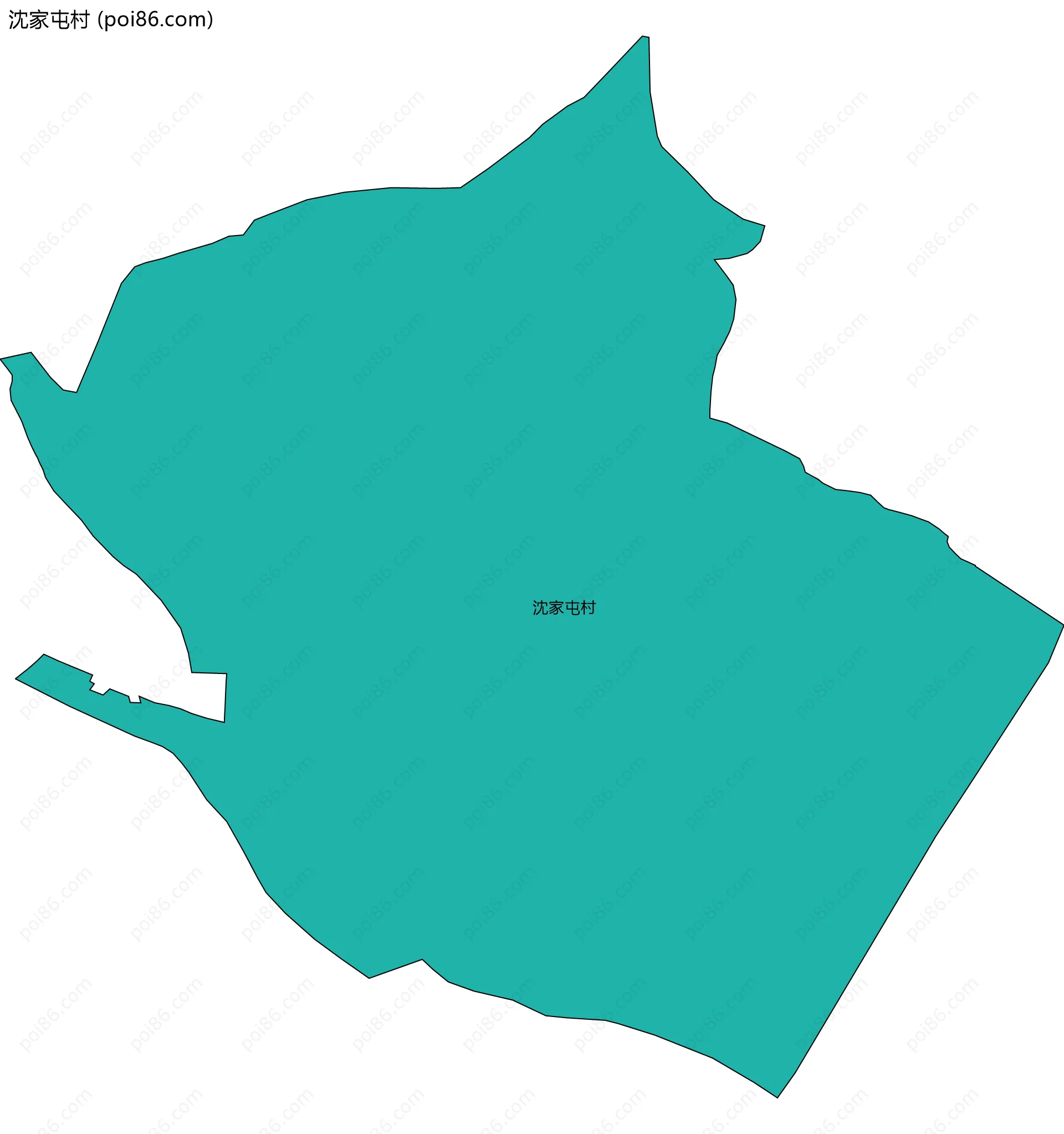 沈家屯村边界地图