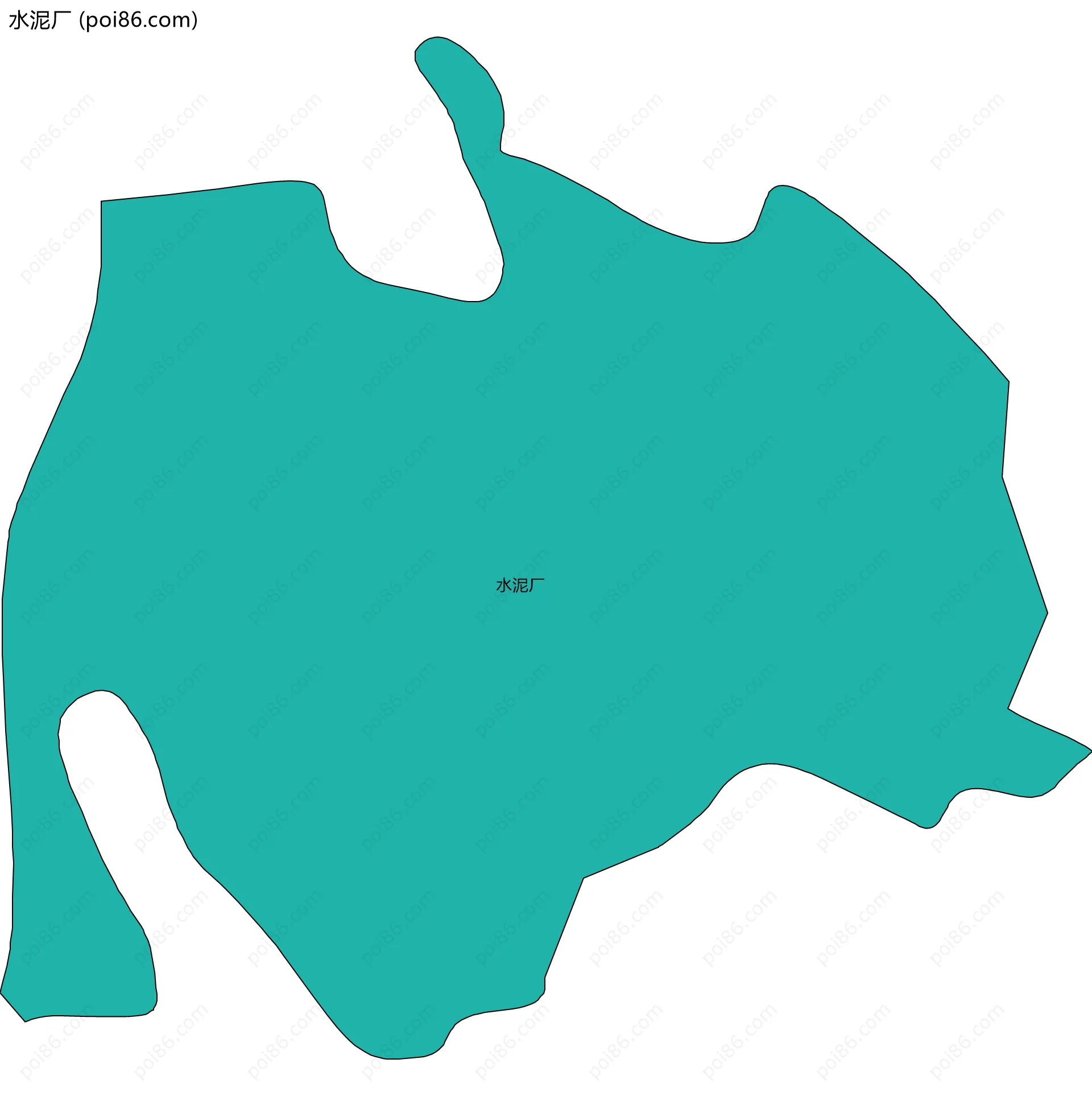 水泥厂边界地图(五级行政区划)