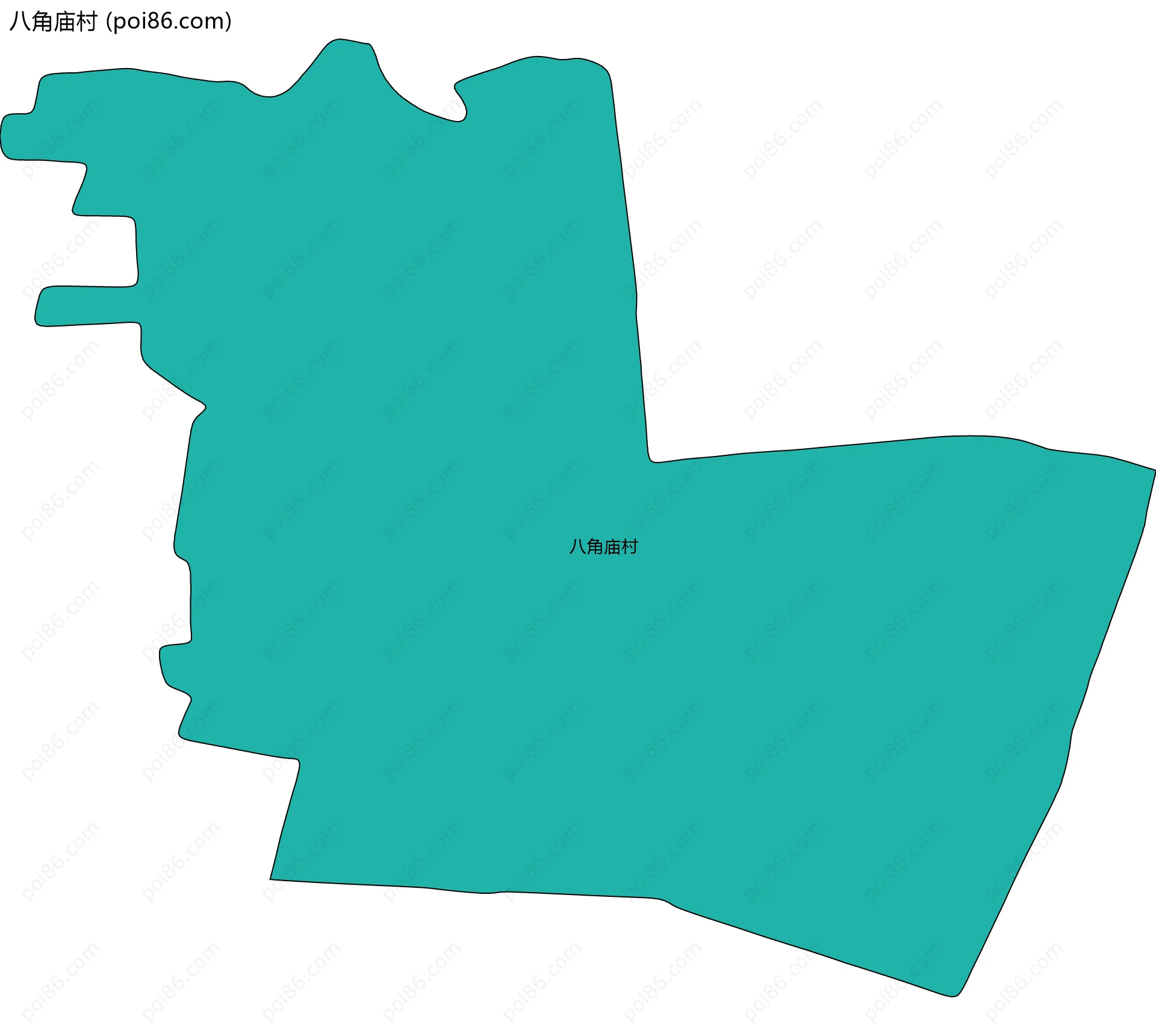 八角庙村边界地图