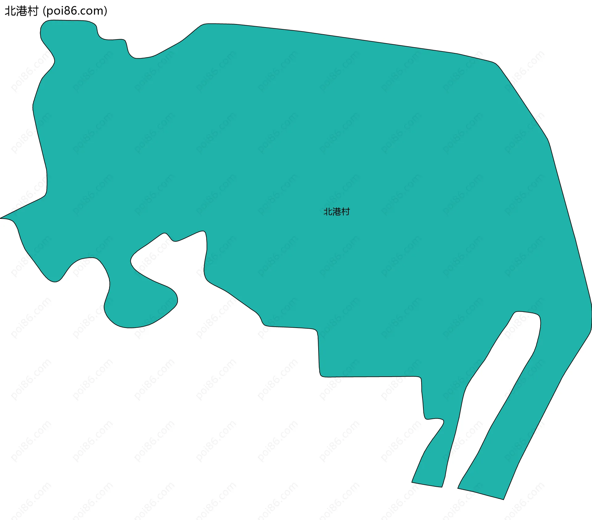 北港村边界地图