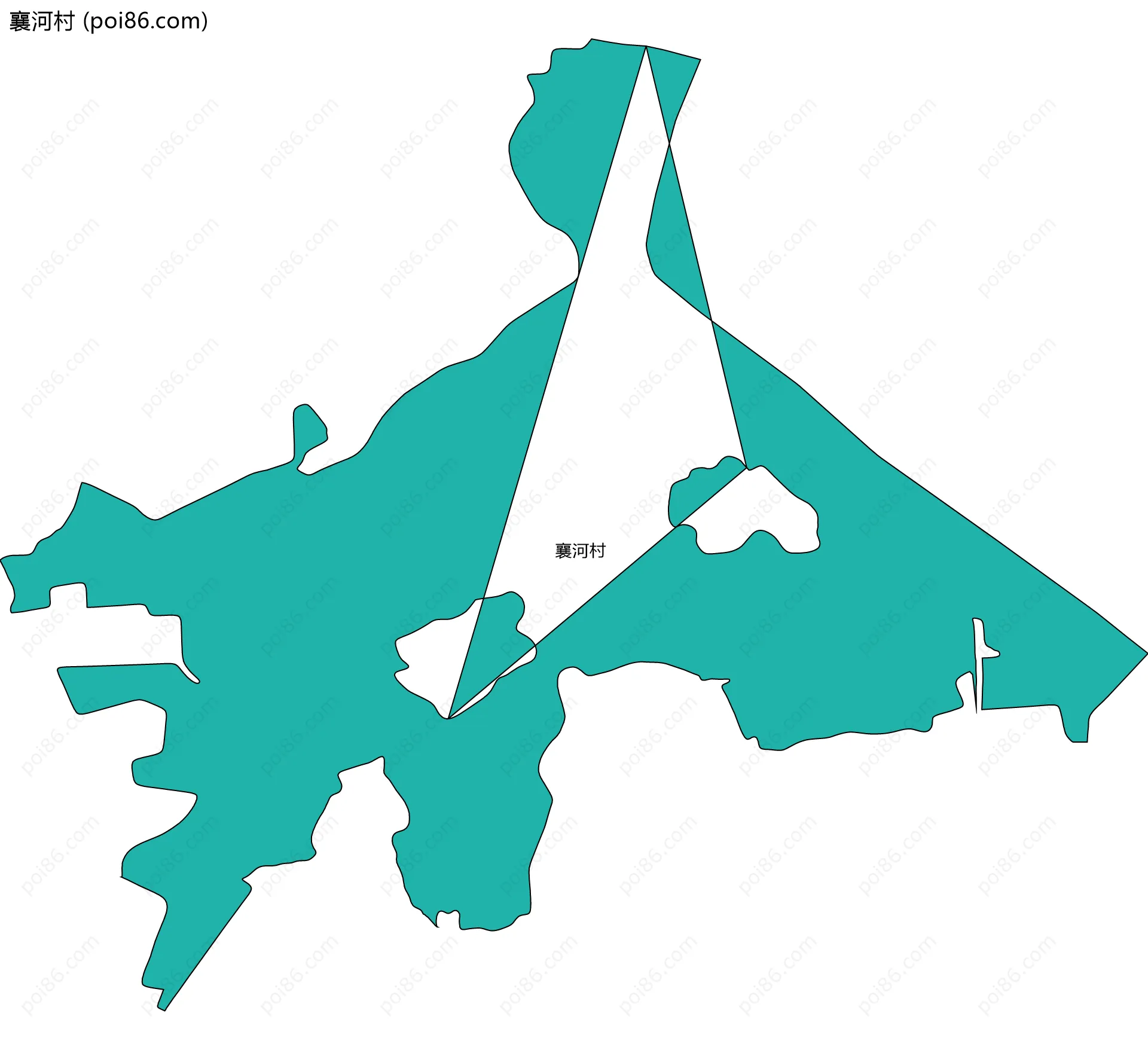 襄河村边界地图