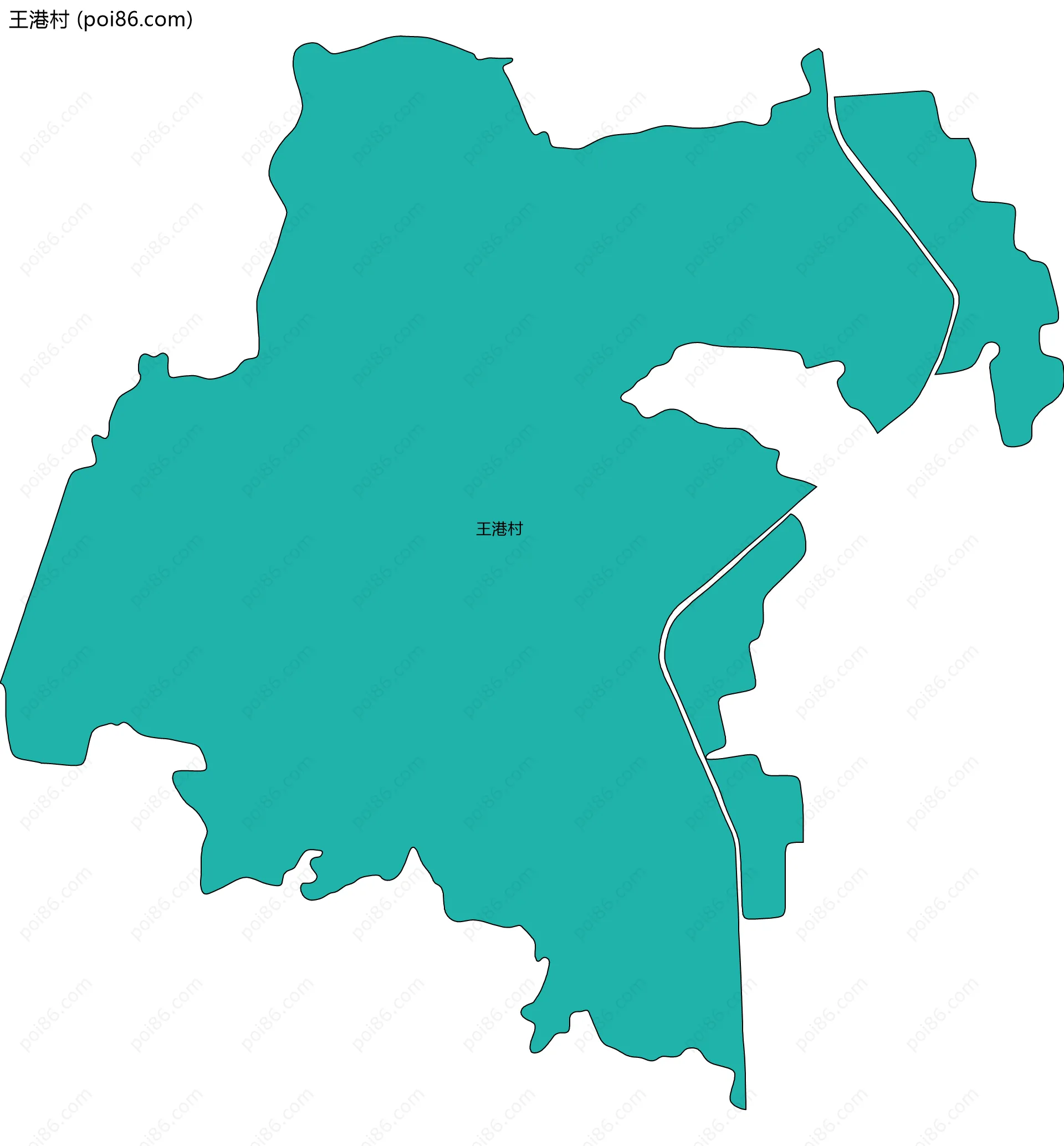 王港村边界地图