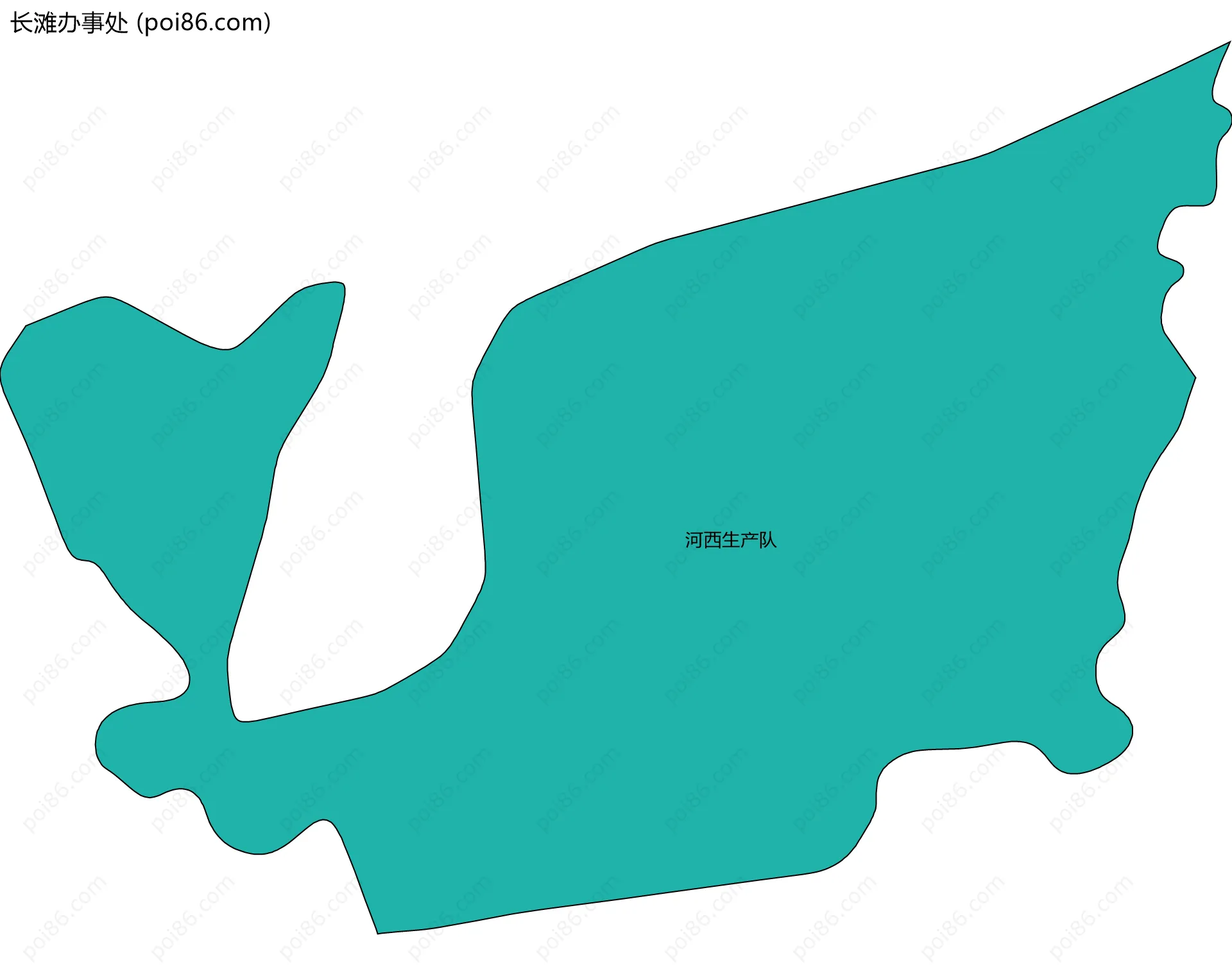 长滩办事处边界地图(五级行政区划)