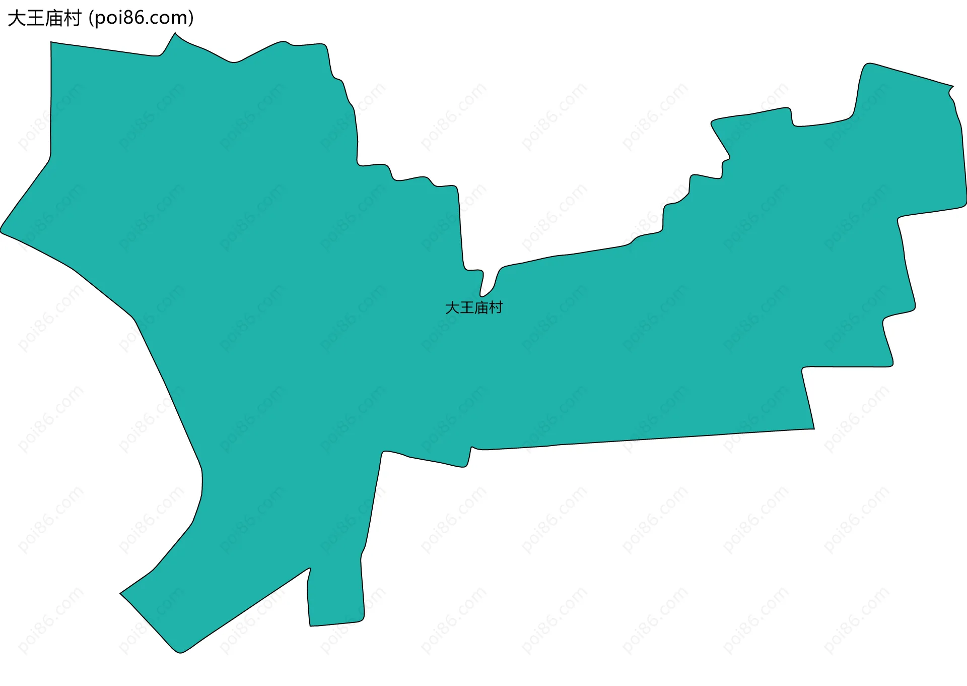 大王庙村边界地图