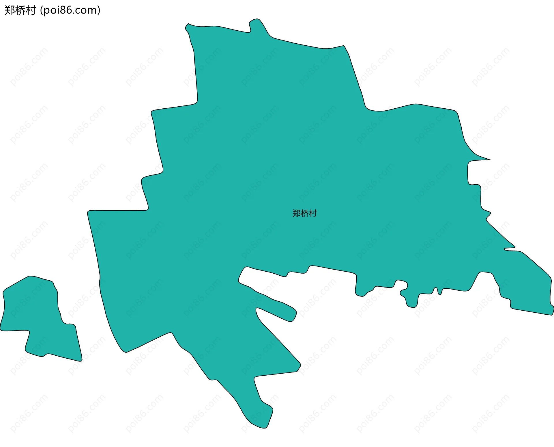 郑桥村边界地图