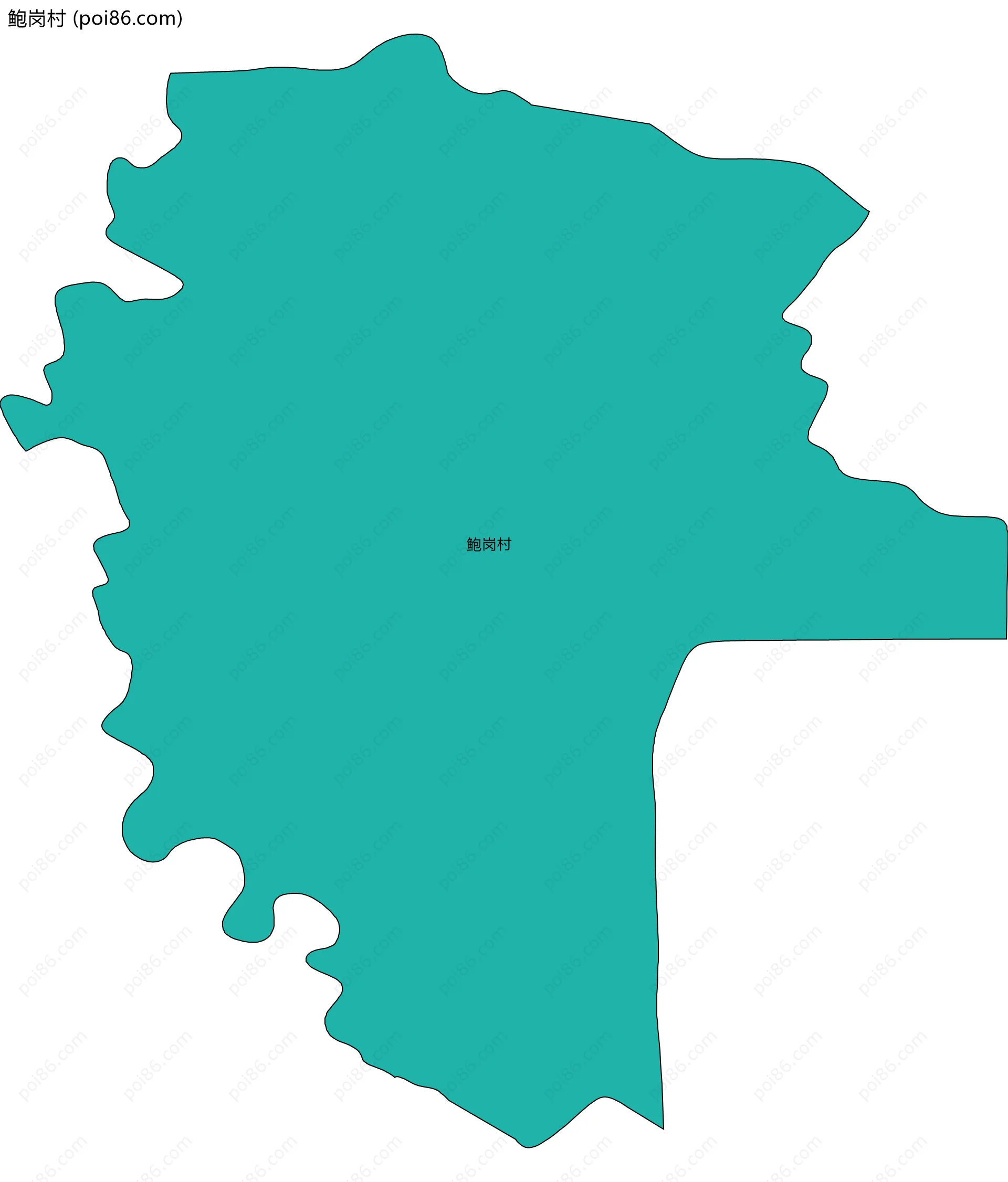 鲍岗村边界地图