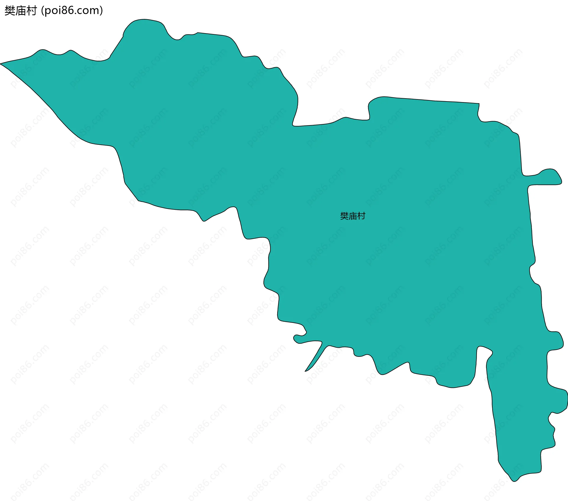 樊庙村边界地图