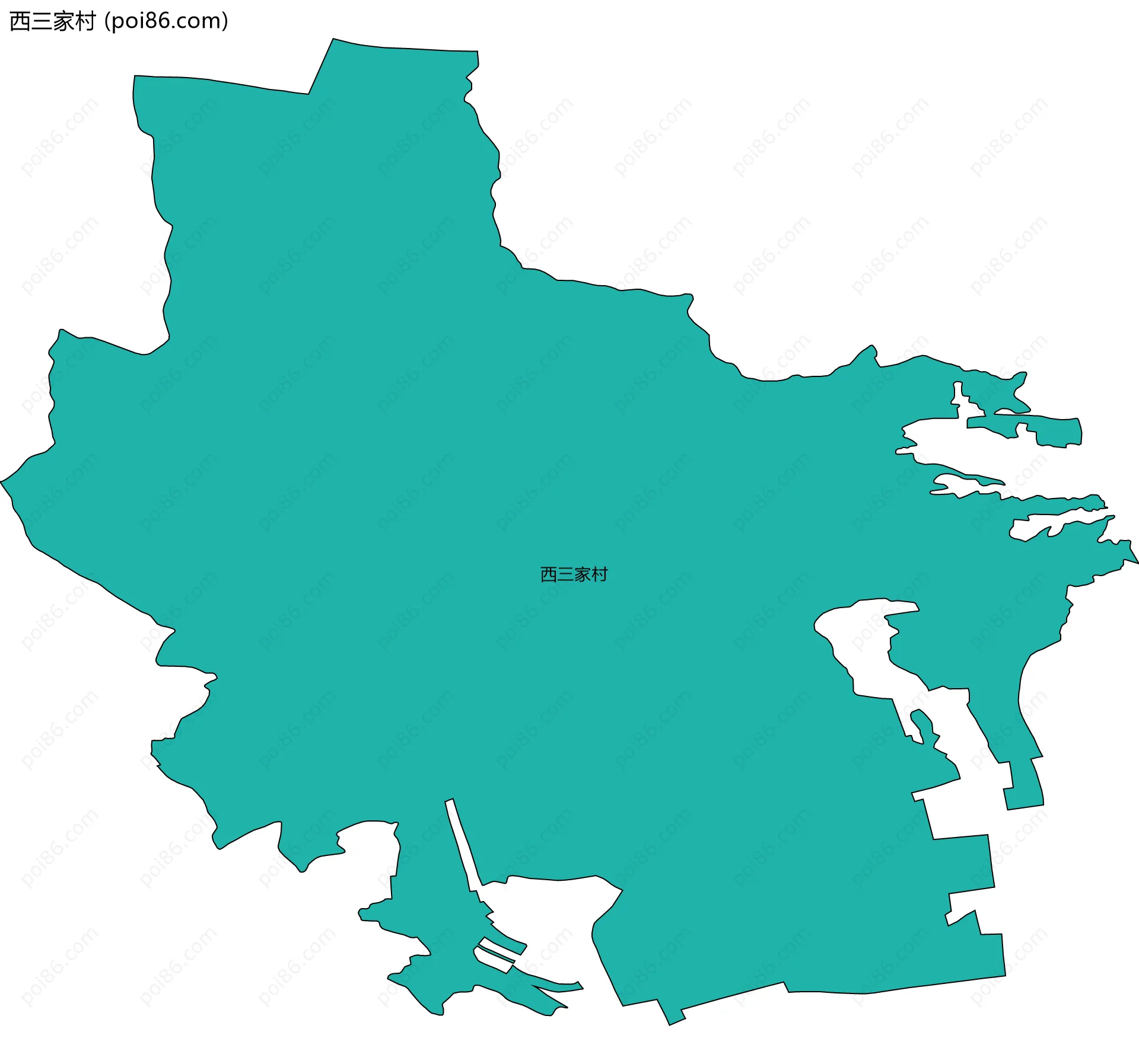 西三家村边界地图