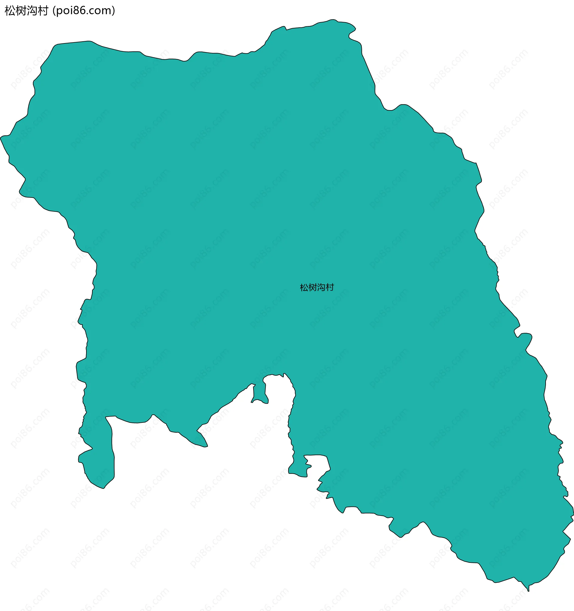 松树沟村边界地图