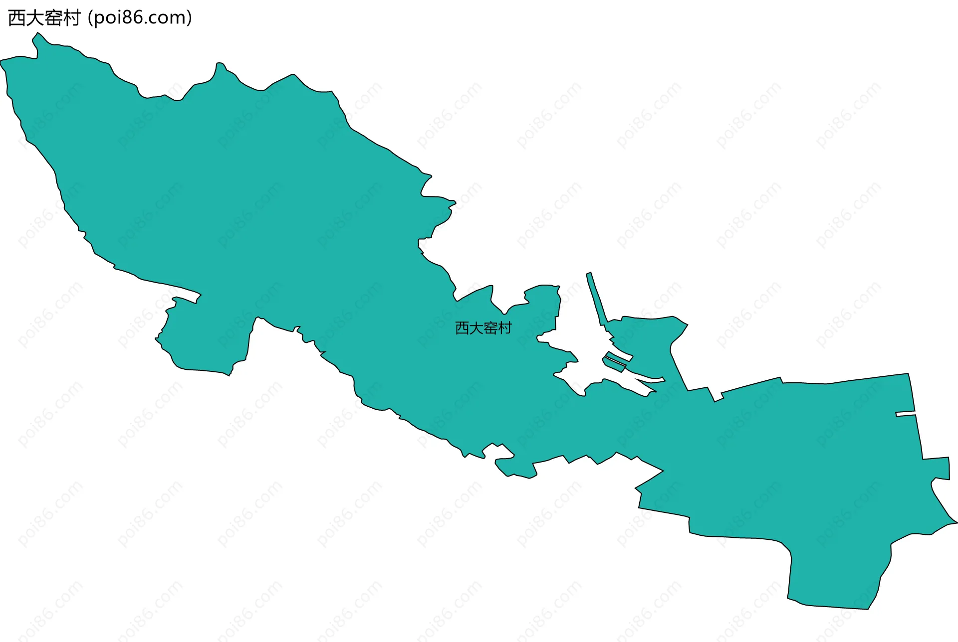 西大窑村边界地图