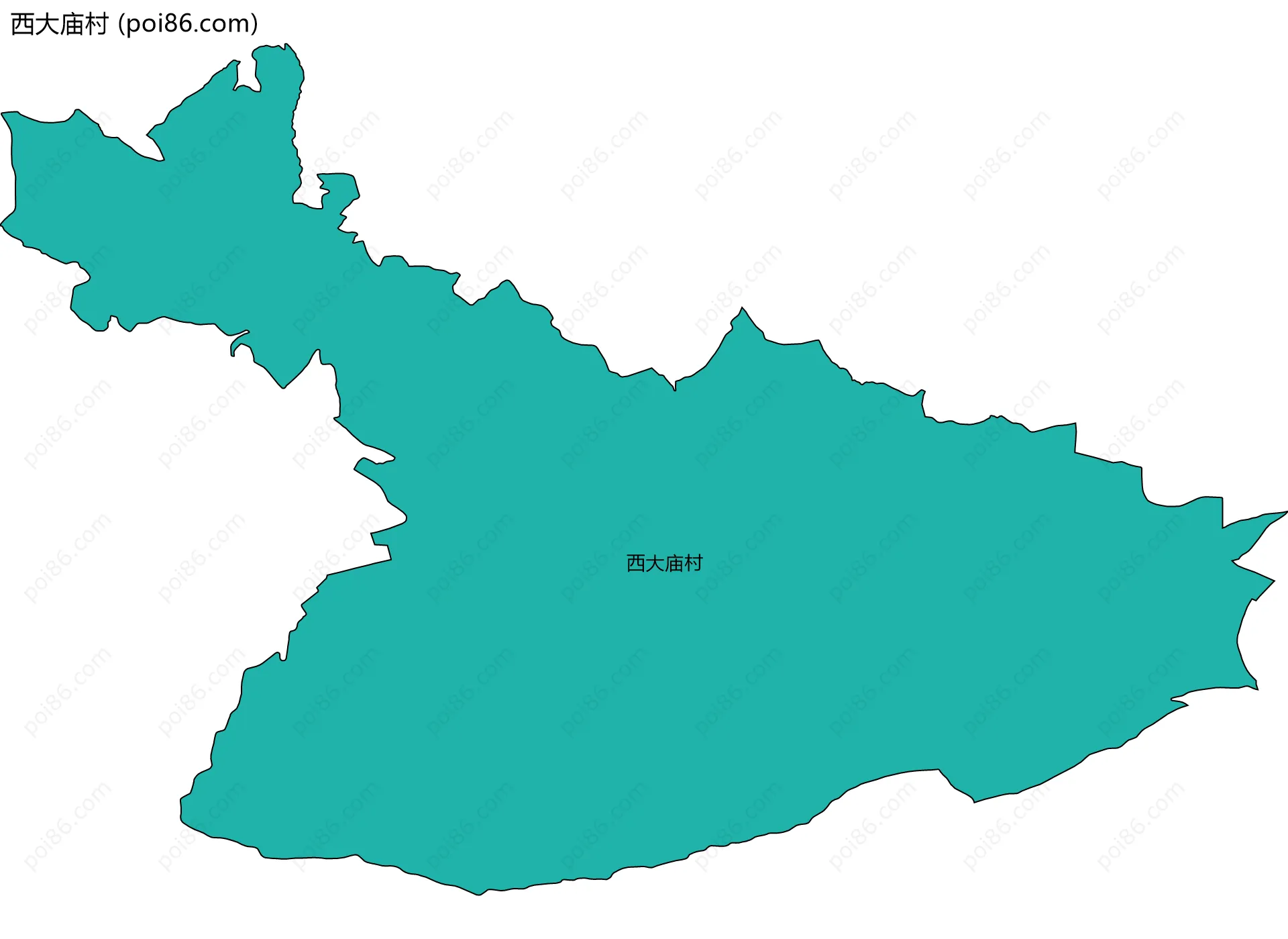 西大庙村边界地图