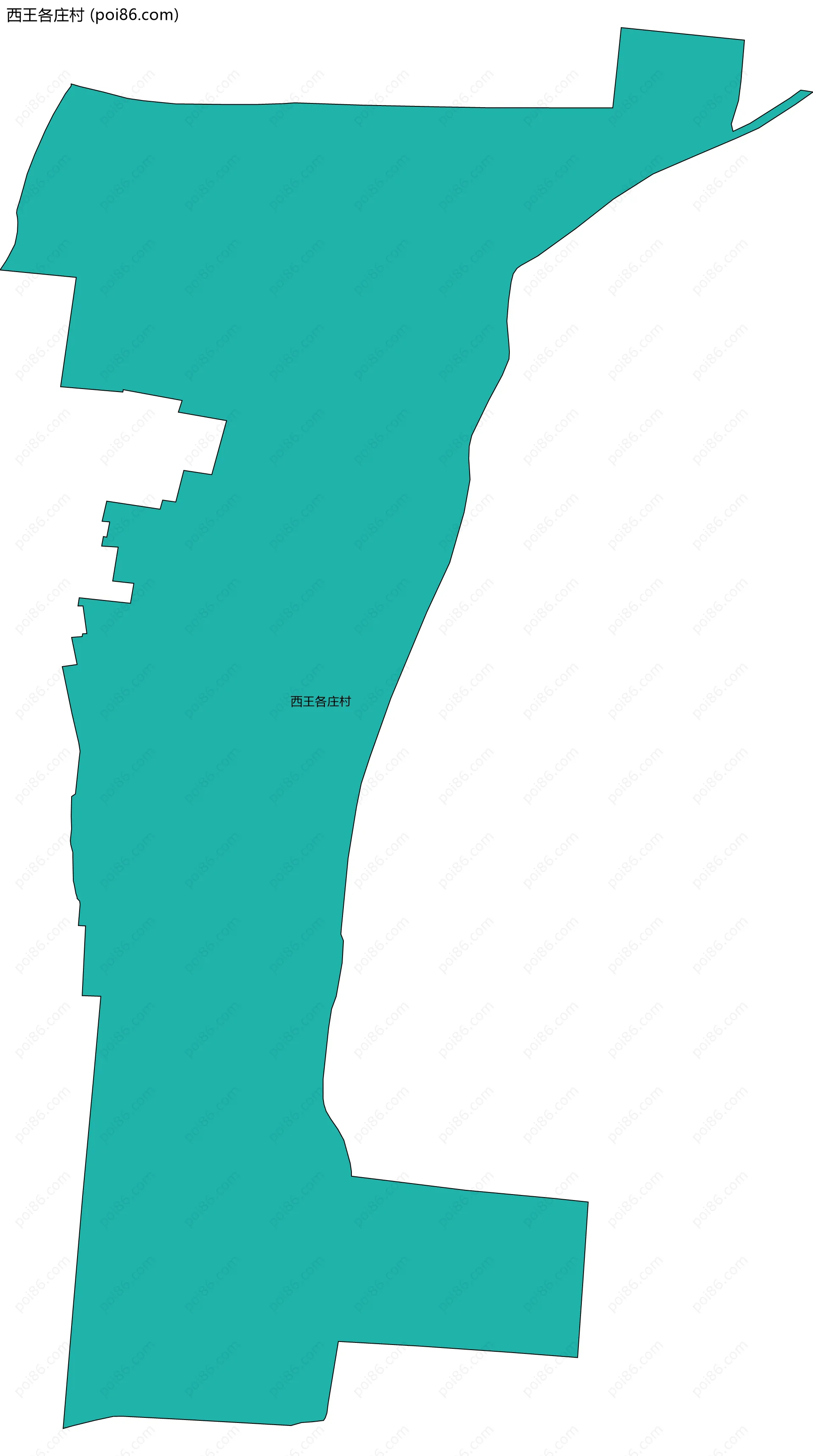 西王各庄村边界地图