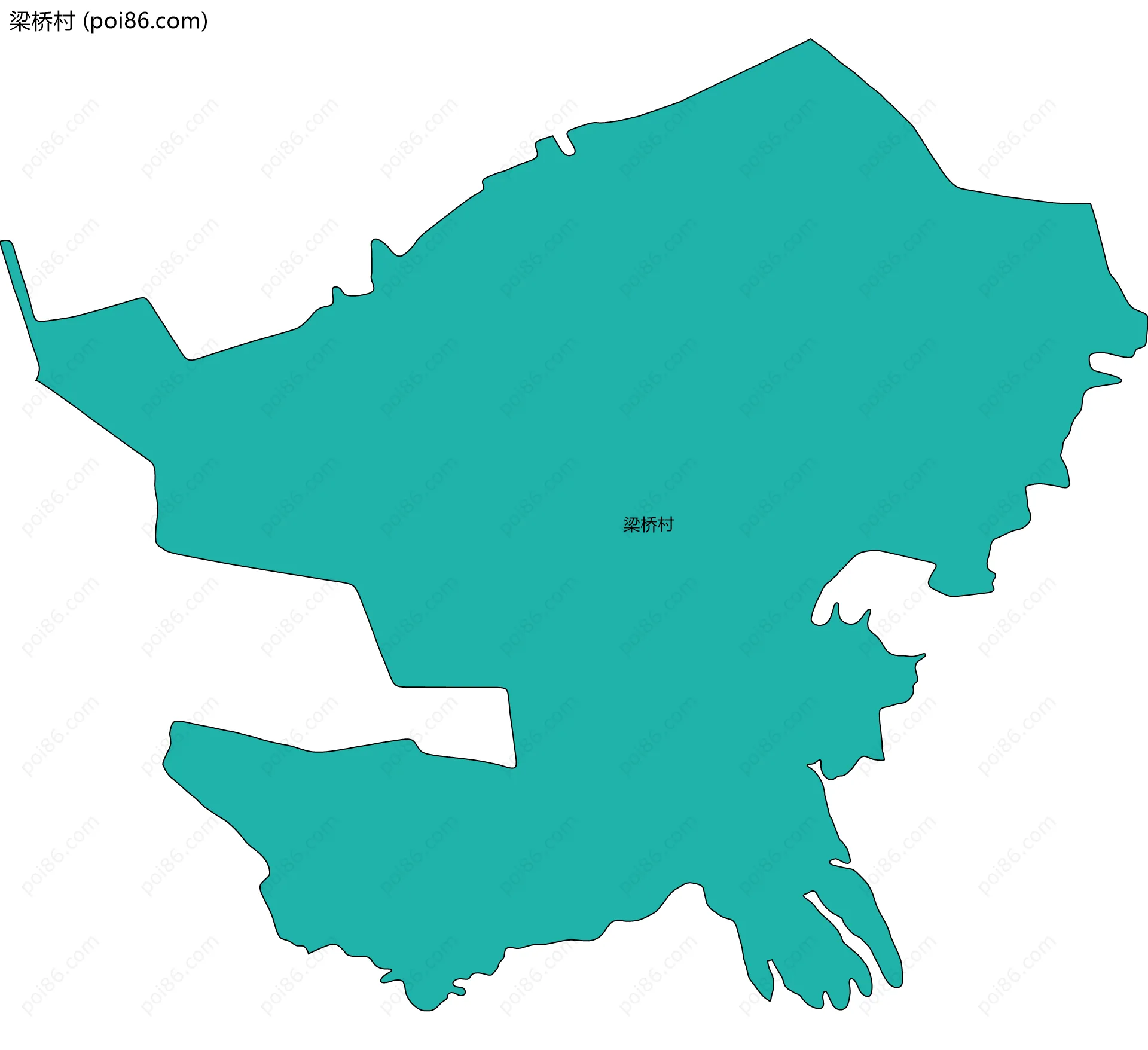 梁桥村边界地图