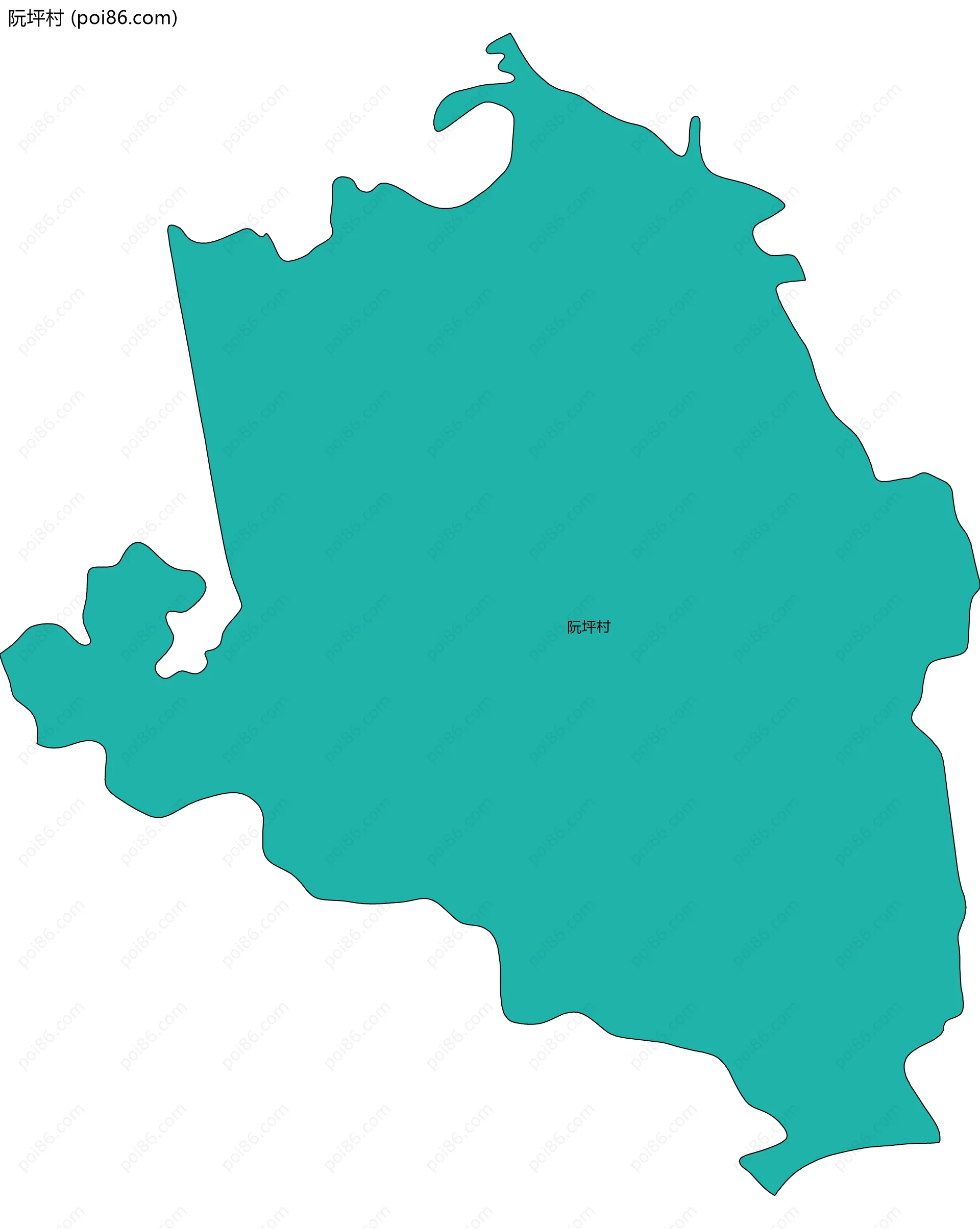 阮坪村边界地图