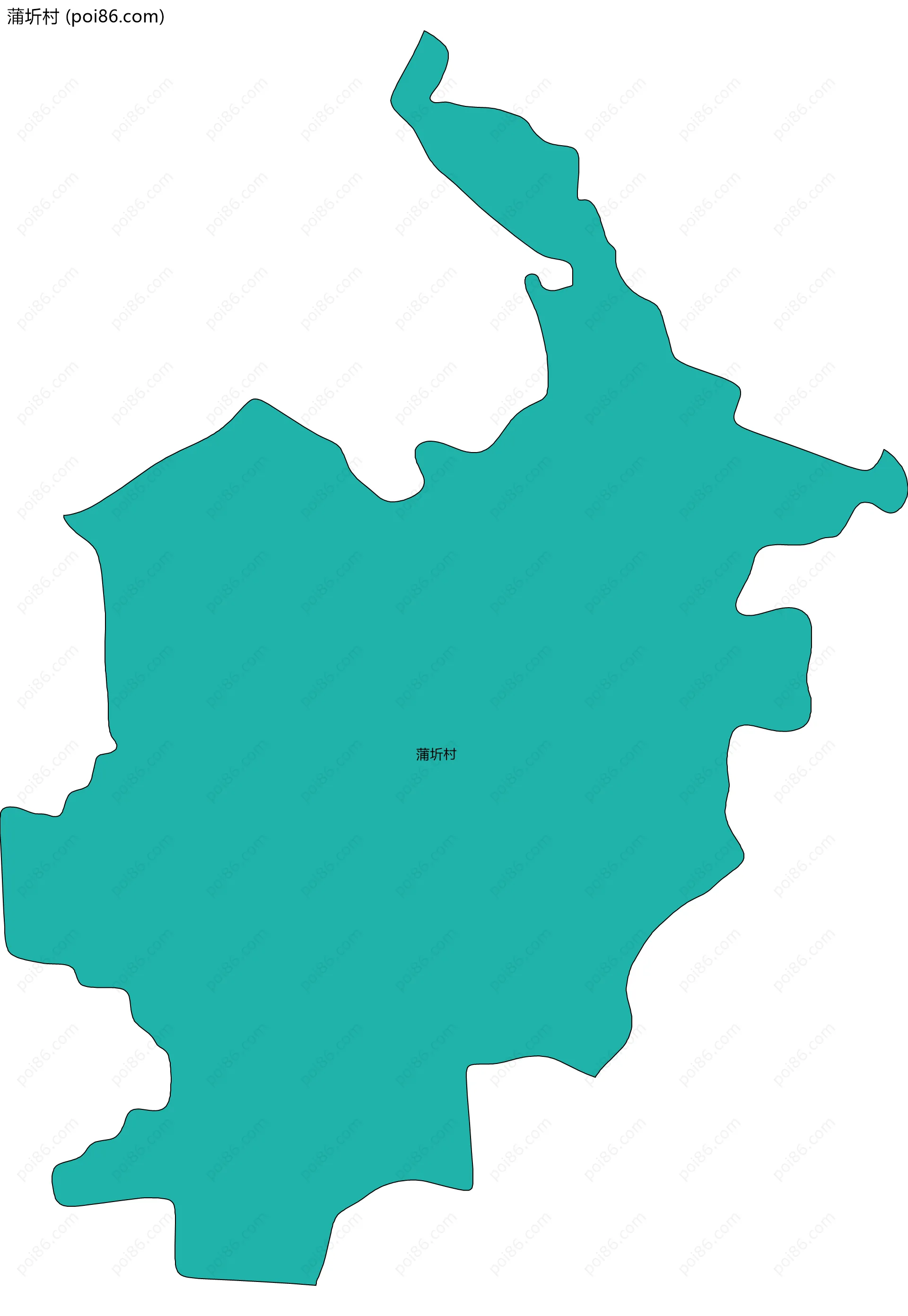 蒲圻村边界地图