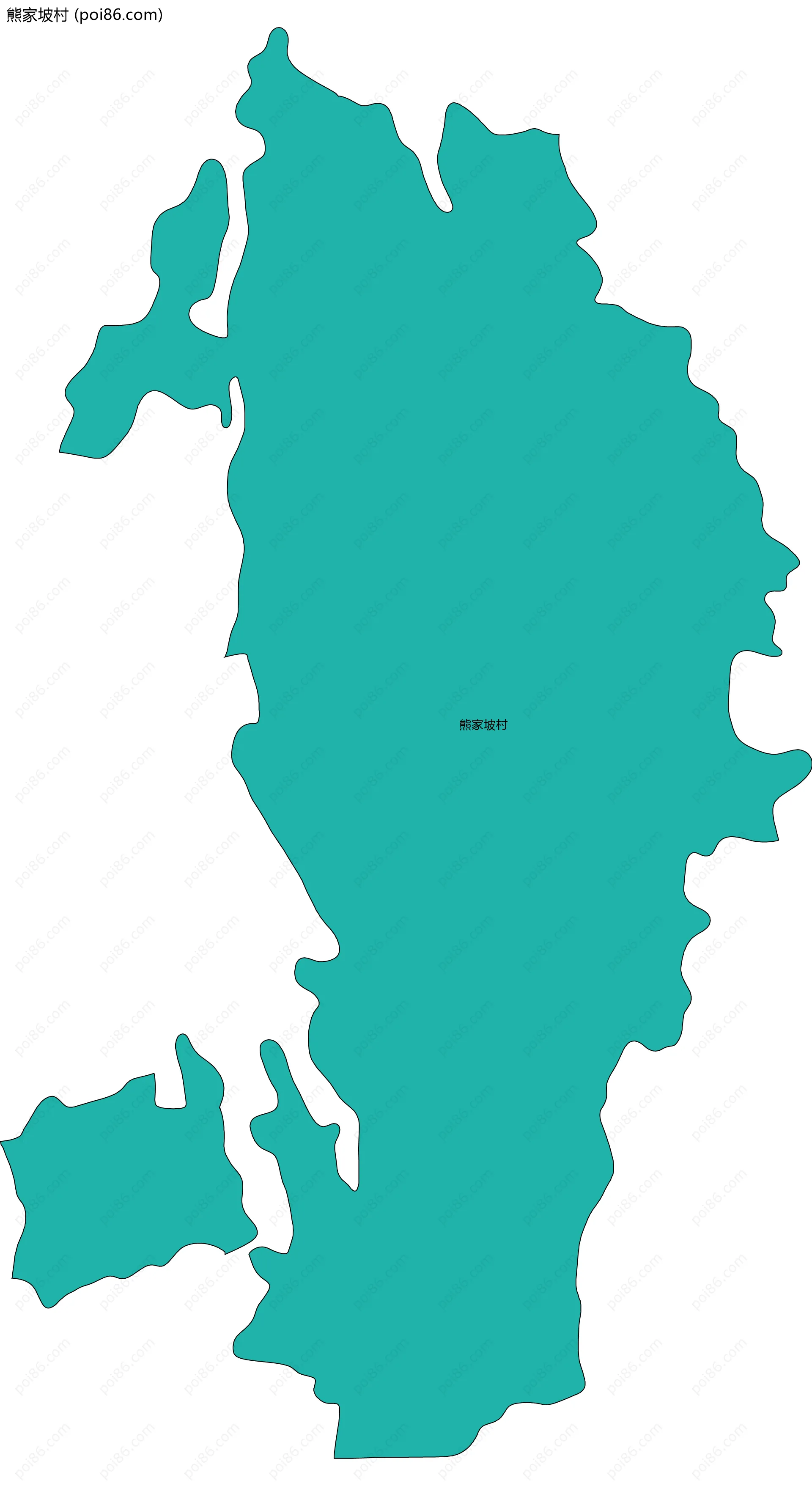 熊家坡村边界地图