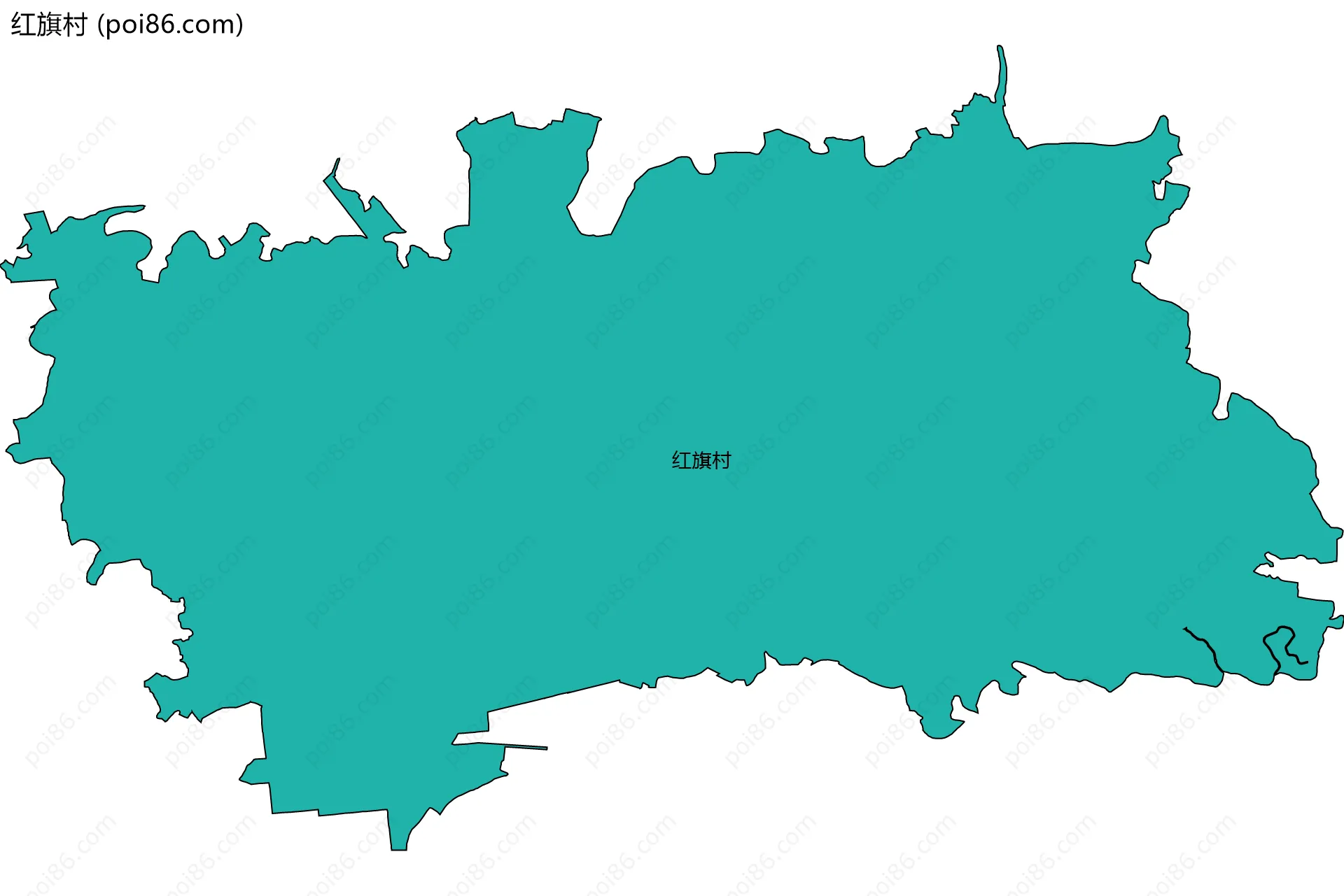 红旗村边界地图