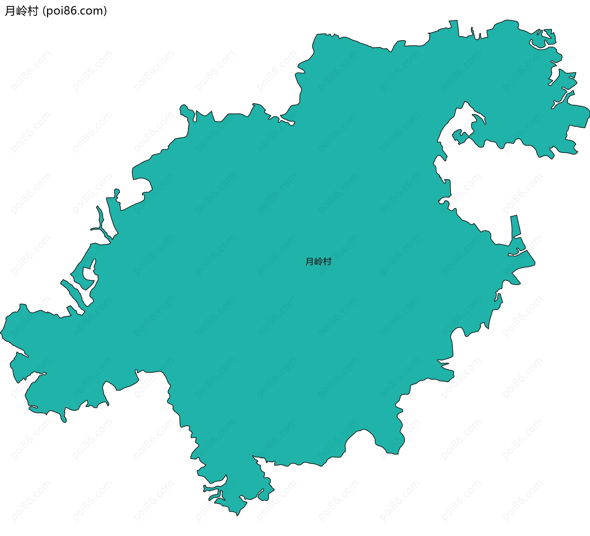 月岭村边界地图