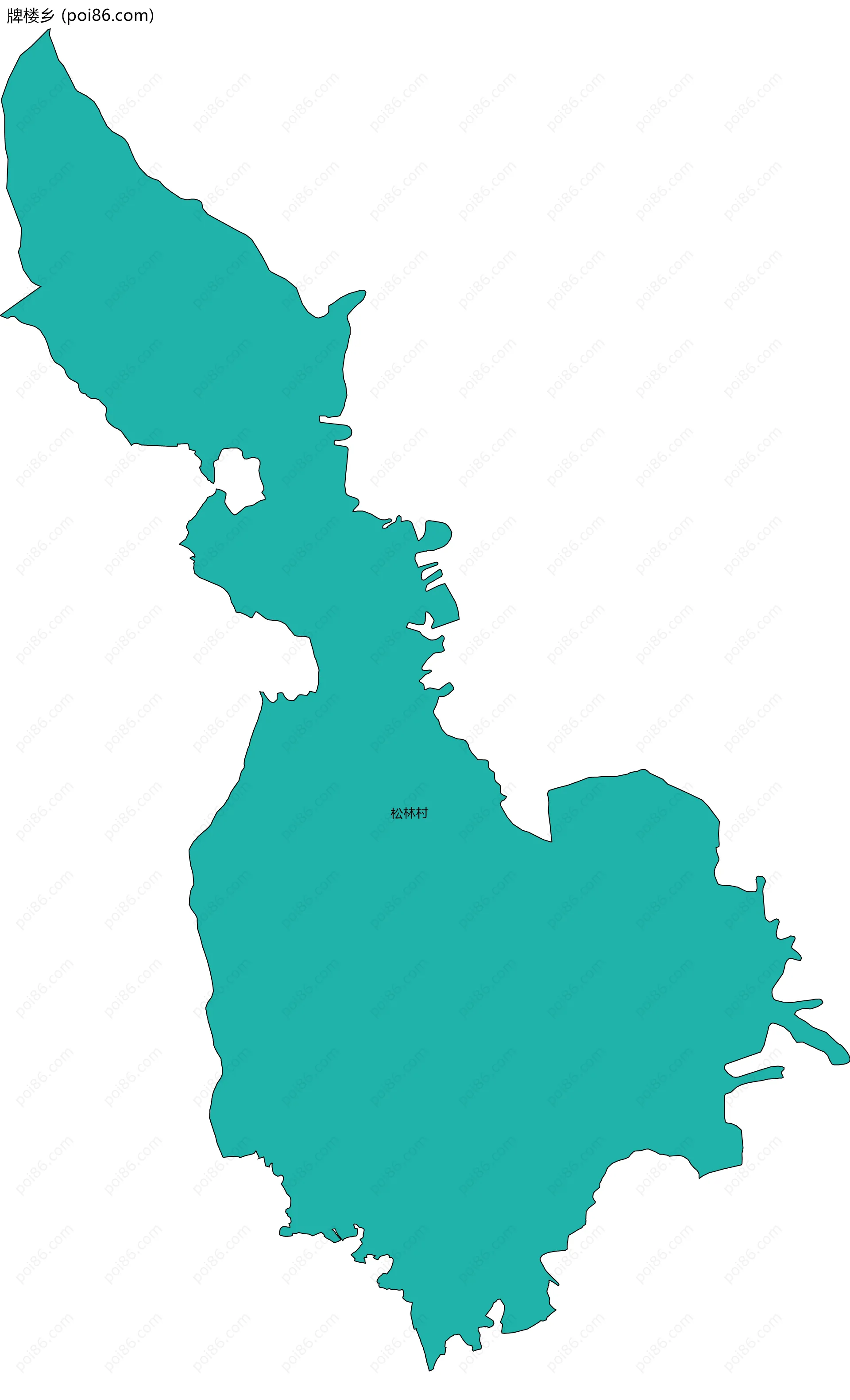 牌楼乡边界地图(五级行政区划)