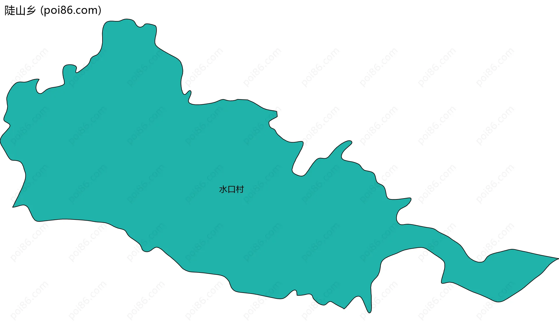 陡山乡边界地图(五级行政区划)