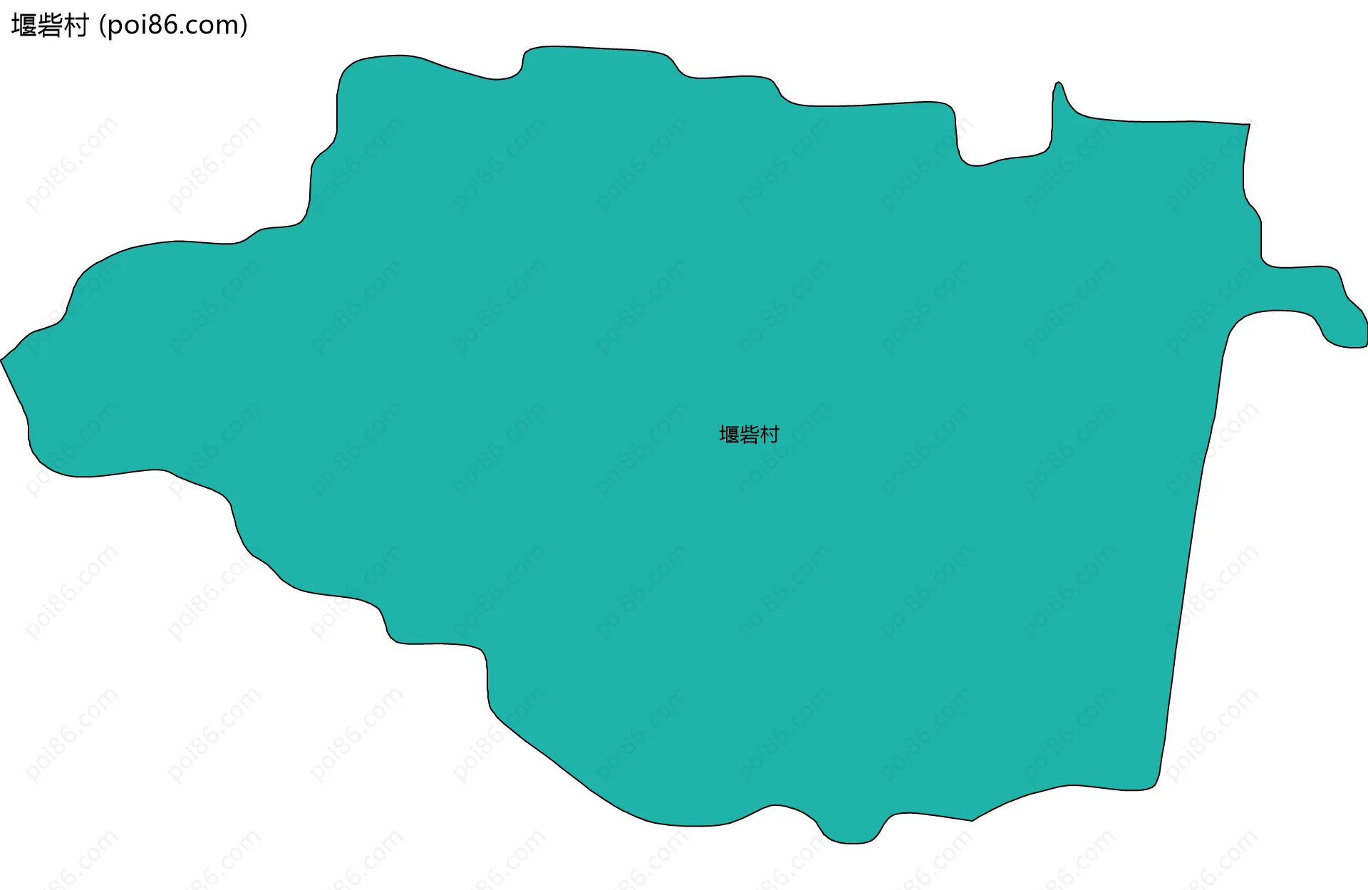 堰砦村边界地图