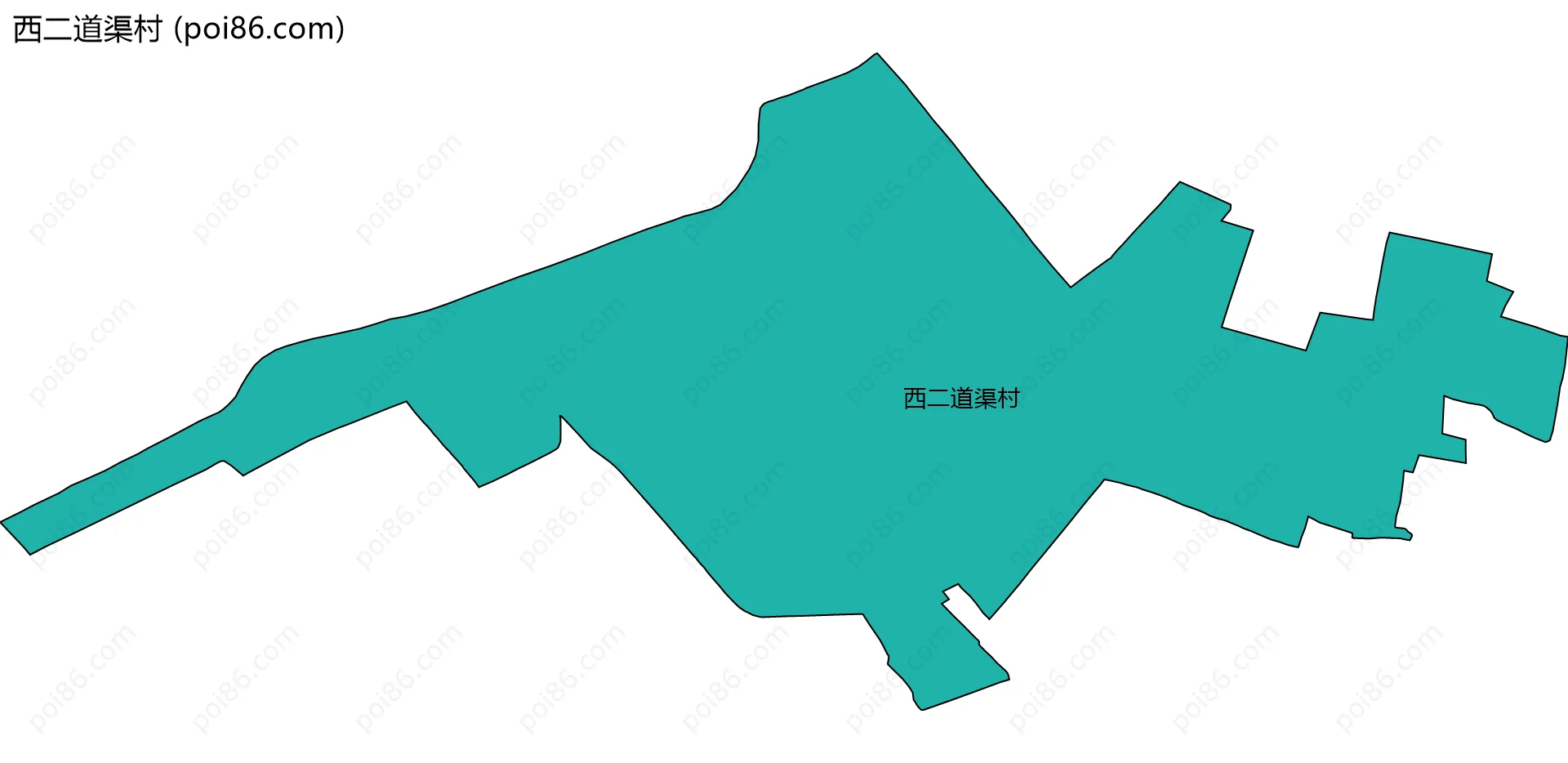 西二道渠村边界地图