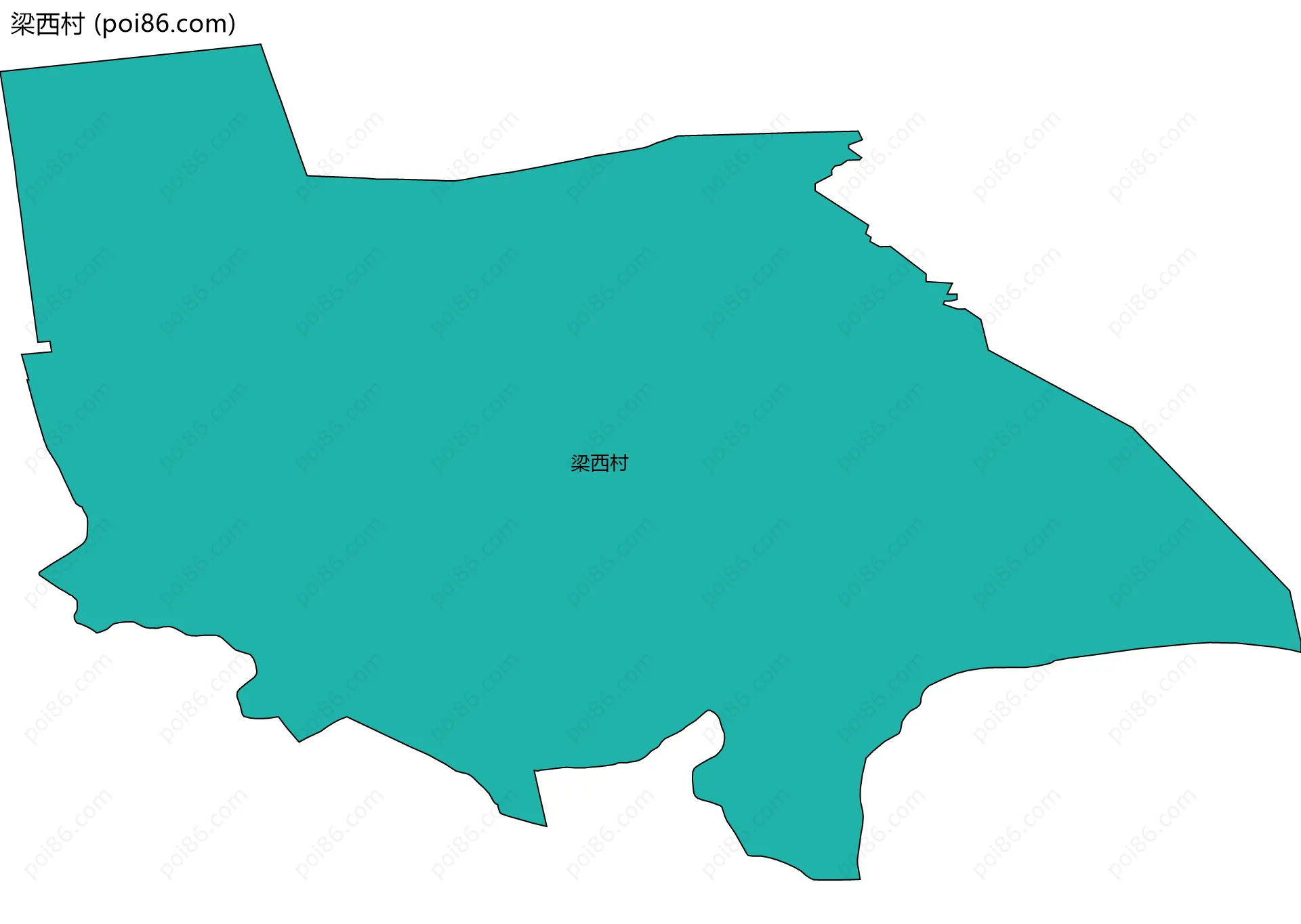 梁西村边界地图