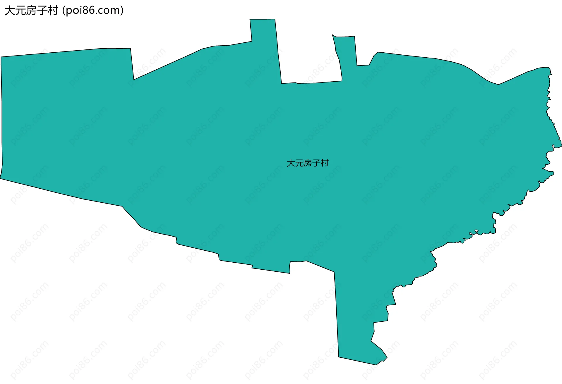 大元房子村边界地图
