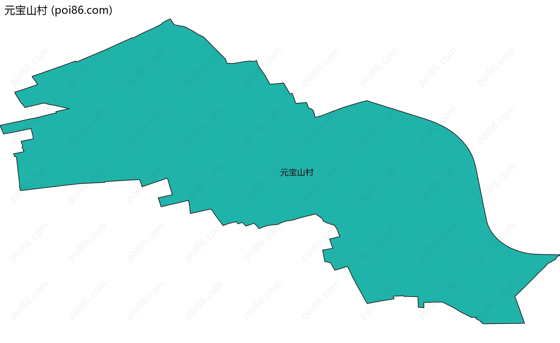 元宝山村边界地图
