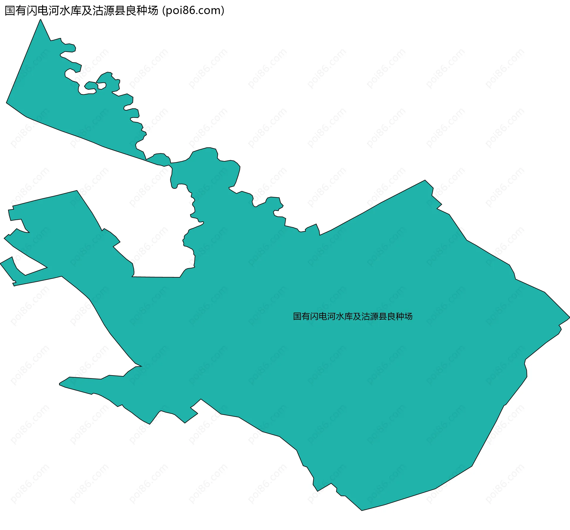 国有闪电河水库及沽源县良种场边界地图