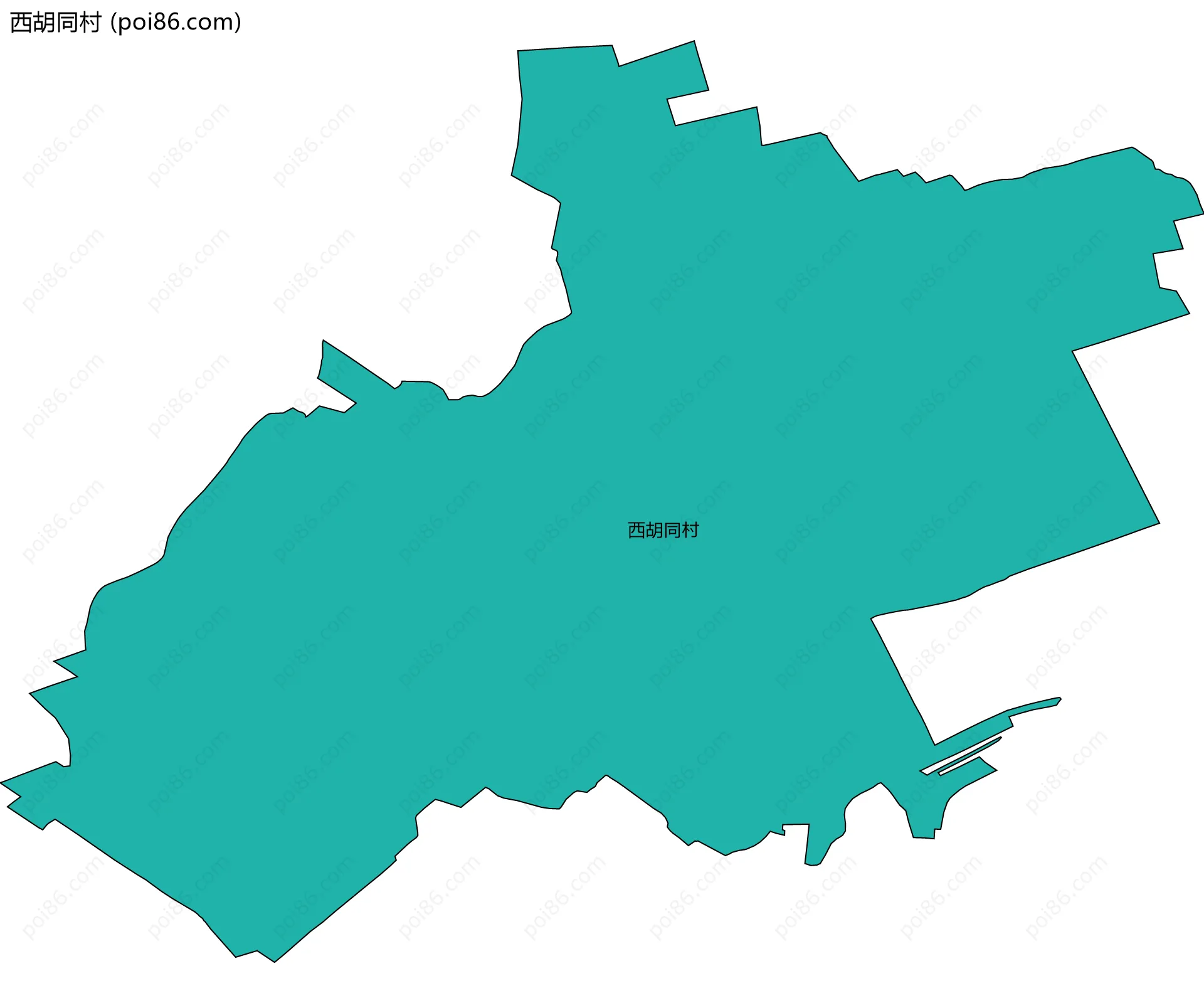 西胡同村边界地图