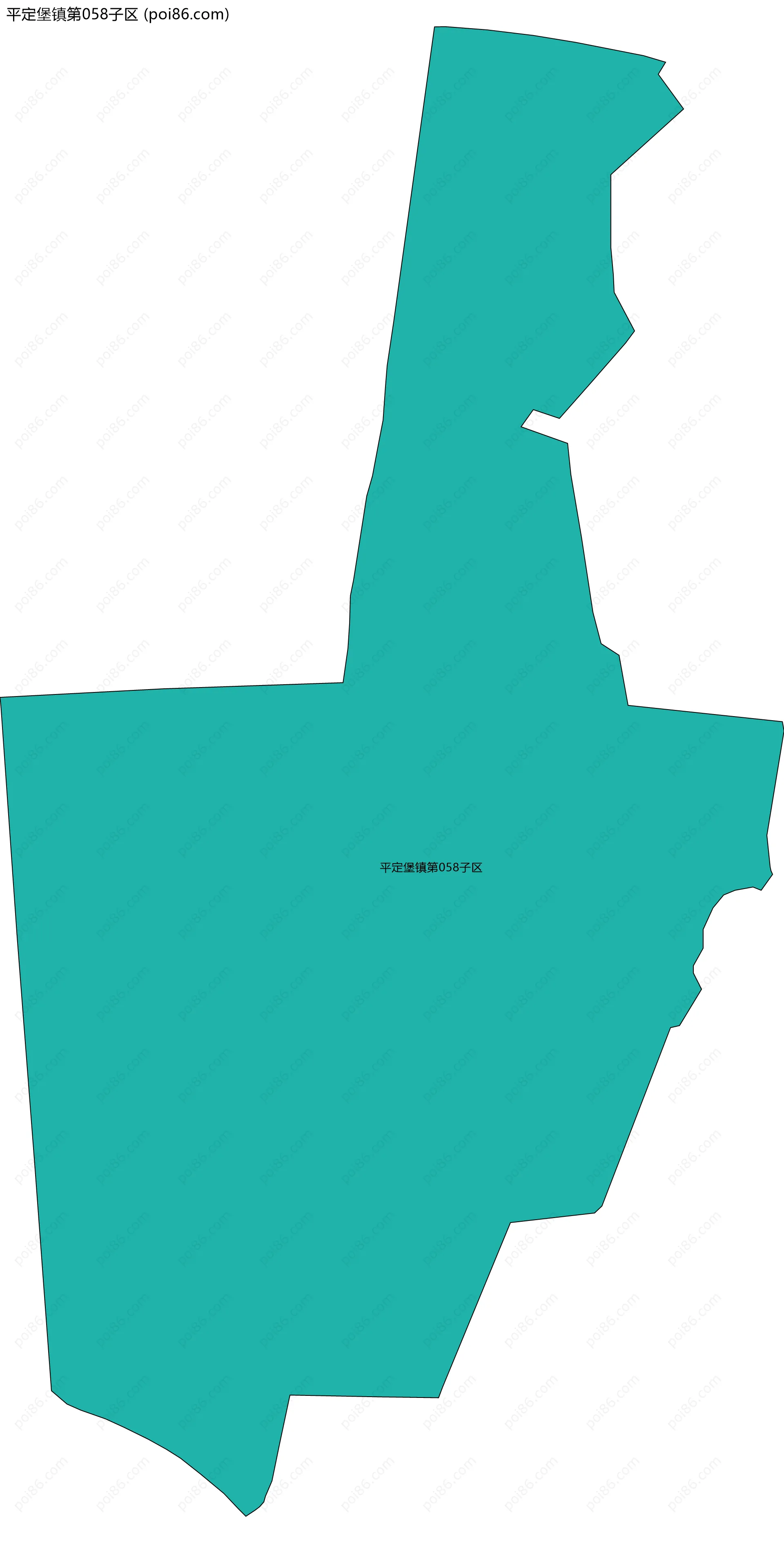 平定堡镇第058子区边界地图
