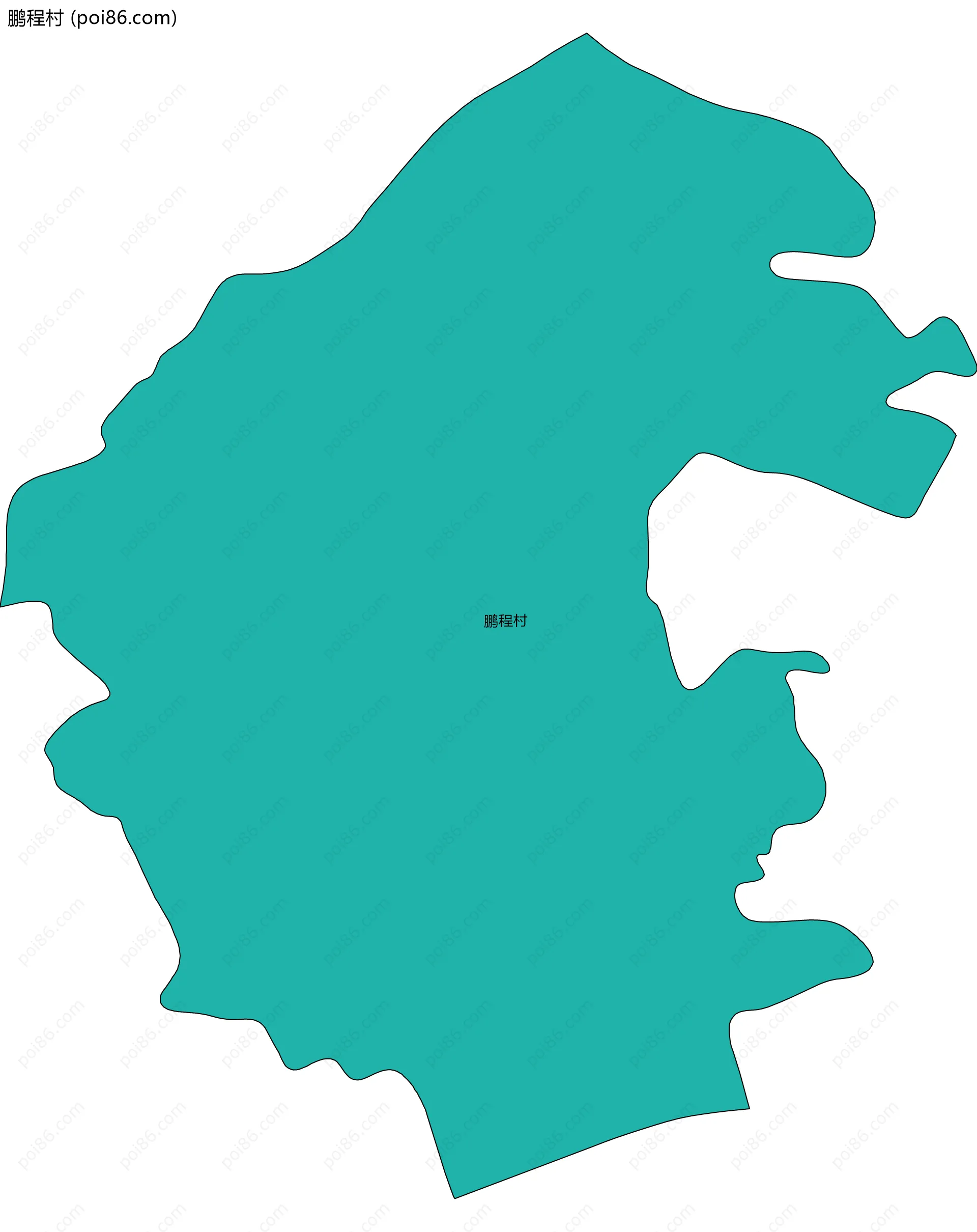 鹏程村边界地图
