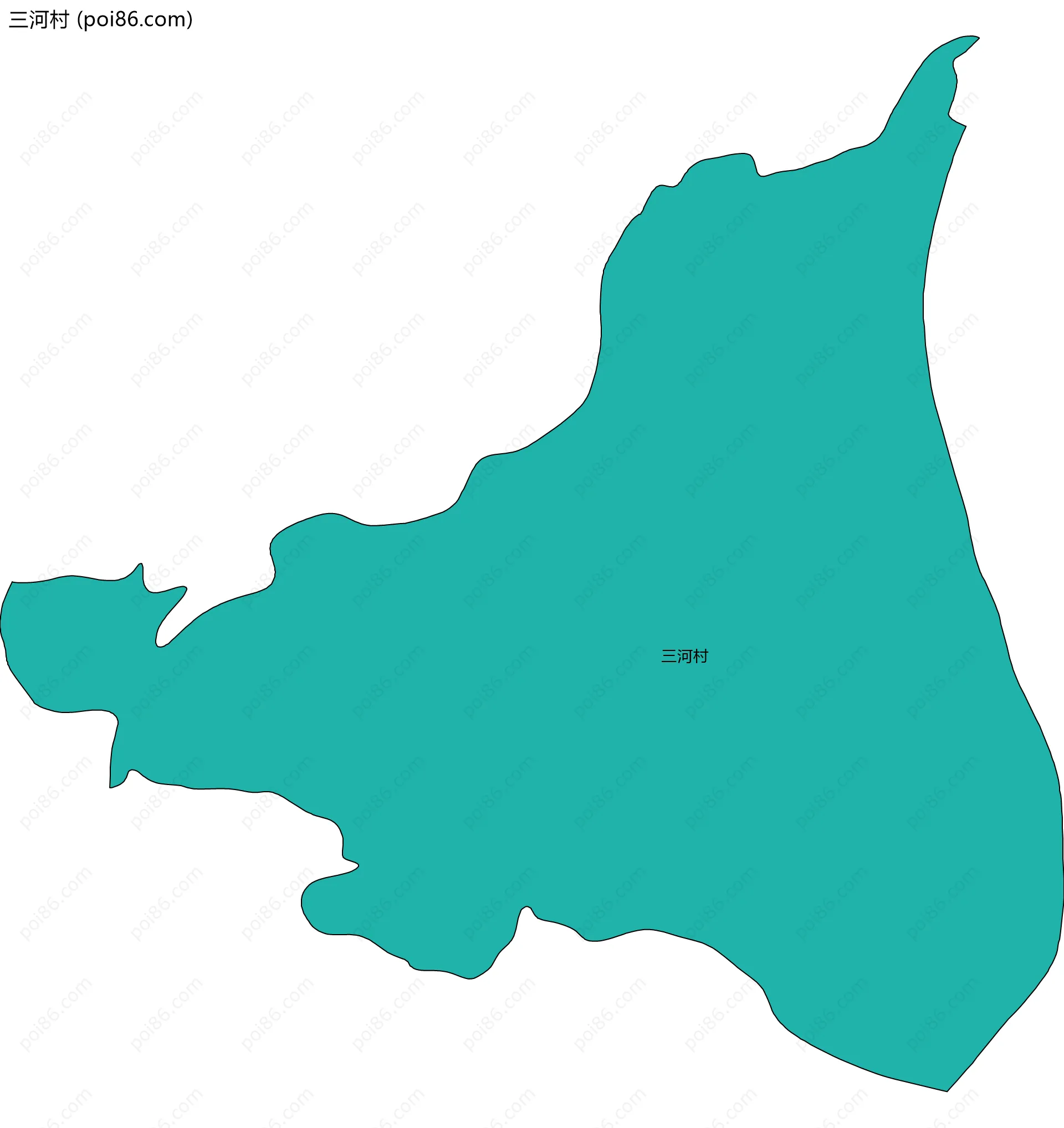 三河村边界地图