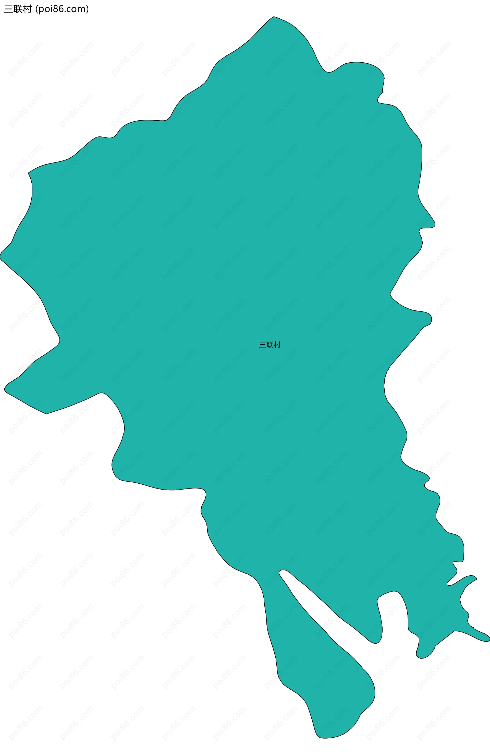 三联村边界地图