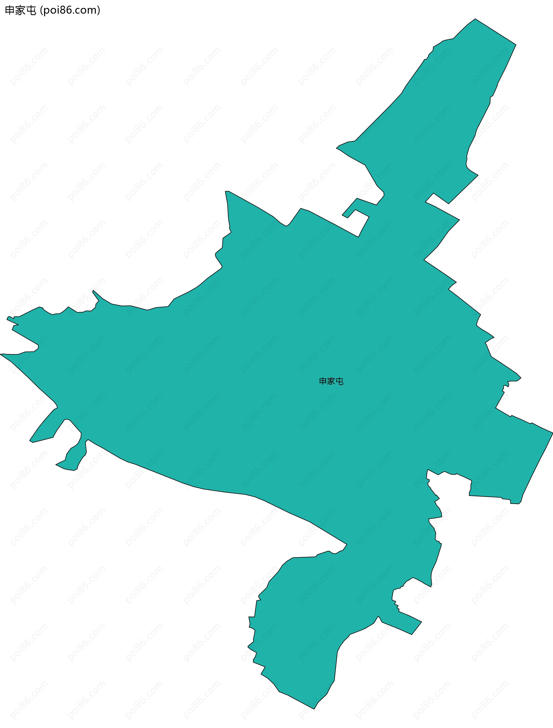申家屯边界地图