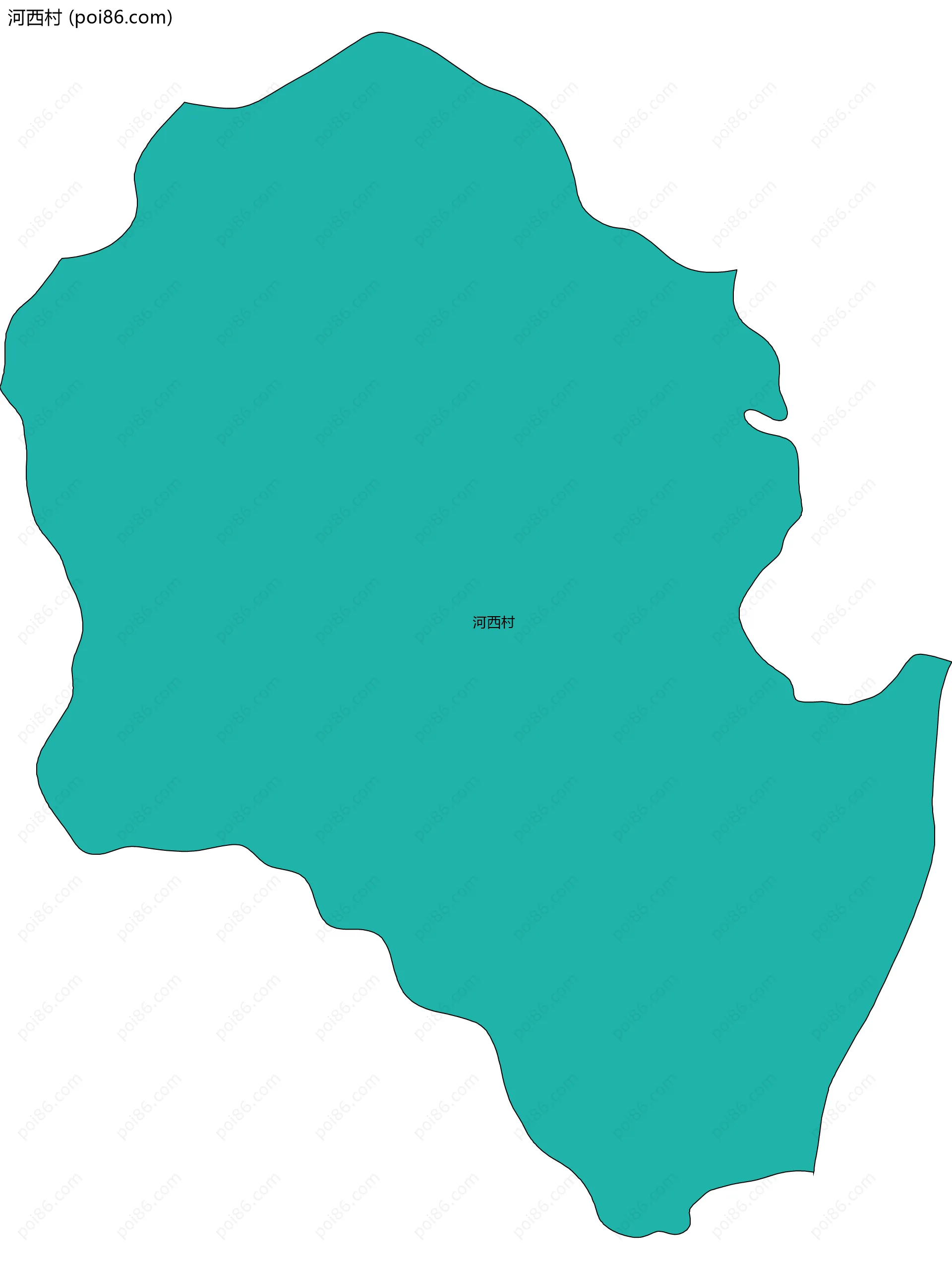 河西村边界地图