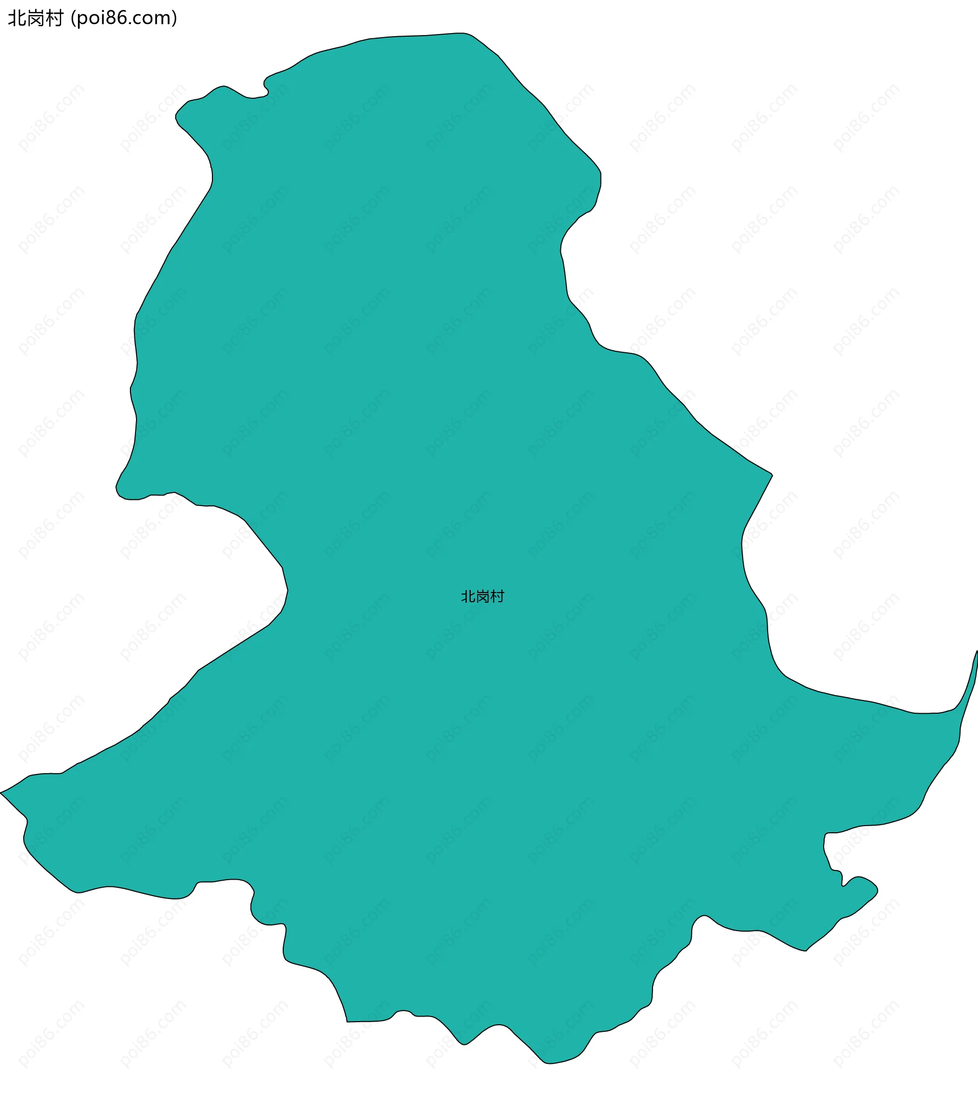 北岗村边界地图