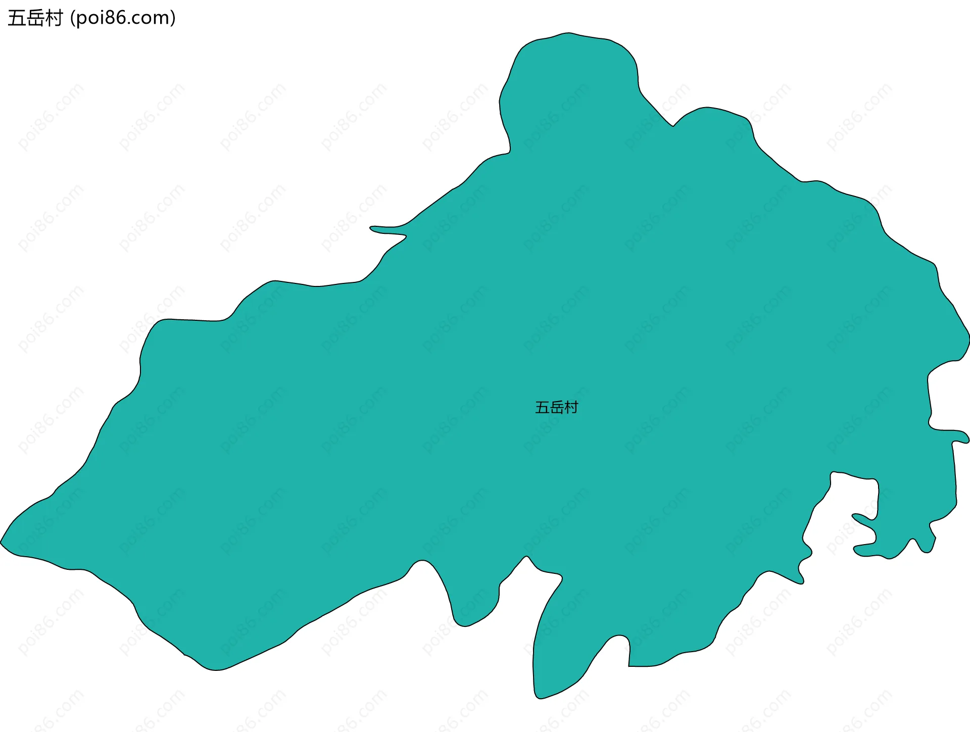 五岳村边界地图