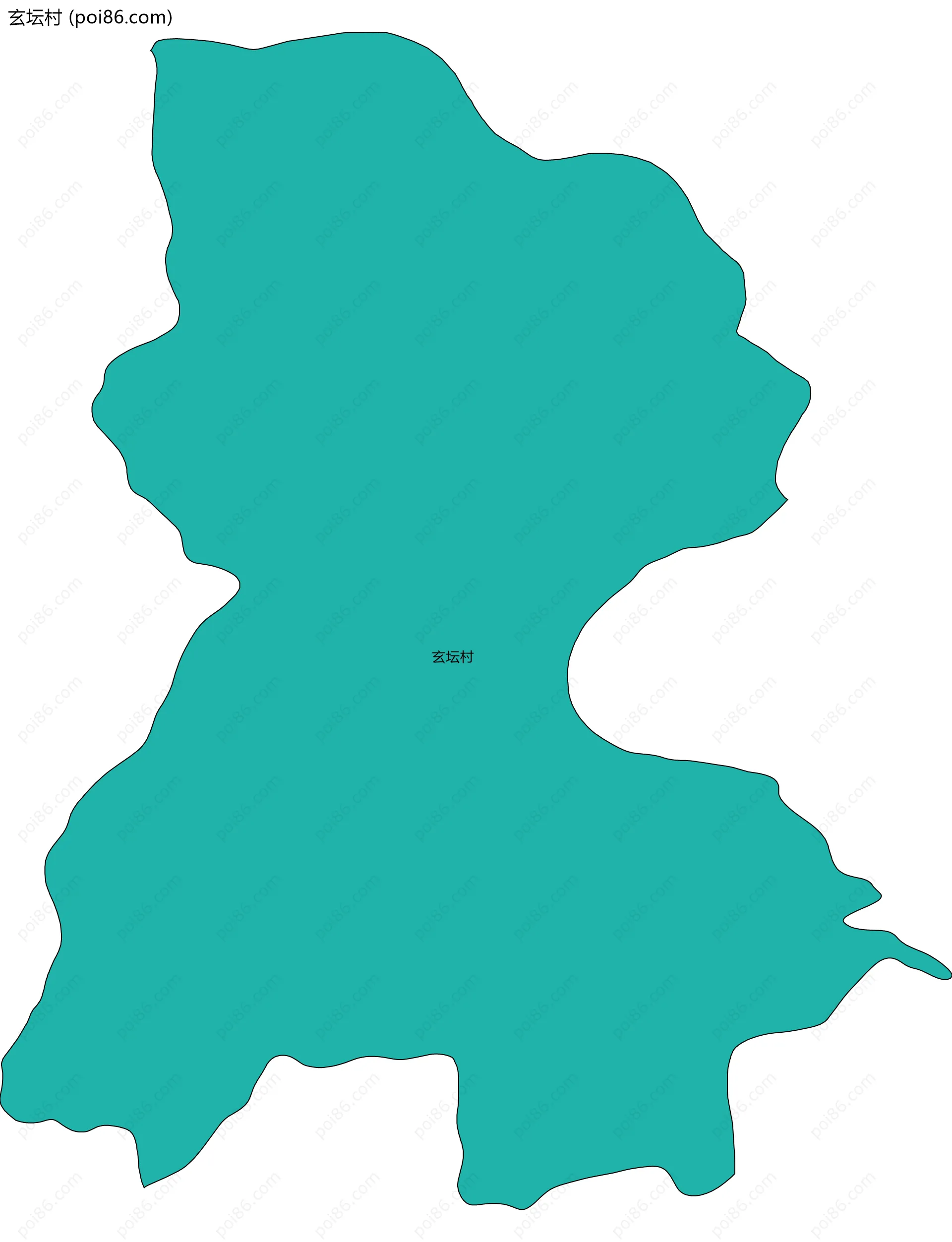 玄坛村边界地图