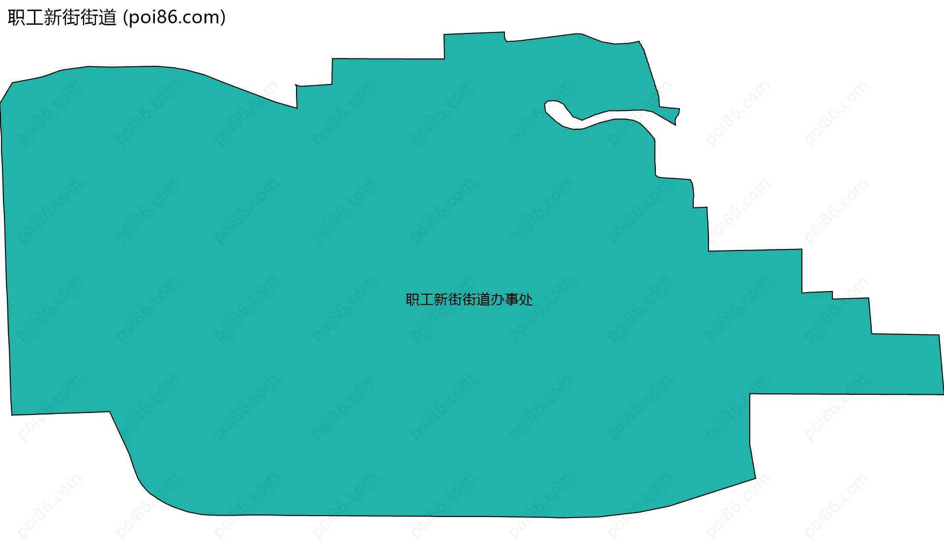 职工新街街道边界地图(五级行政区划)