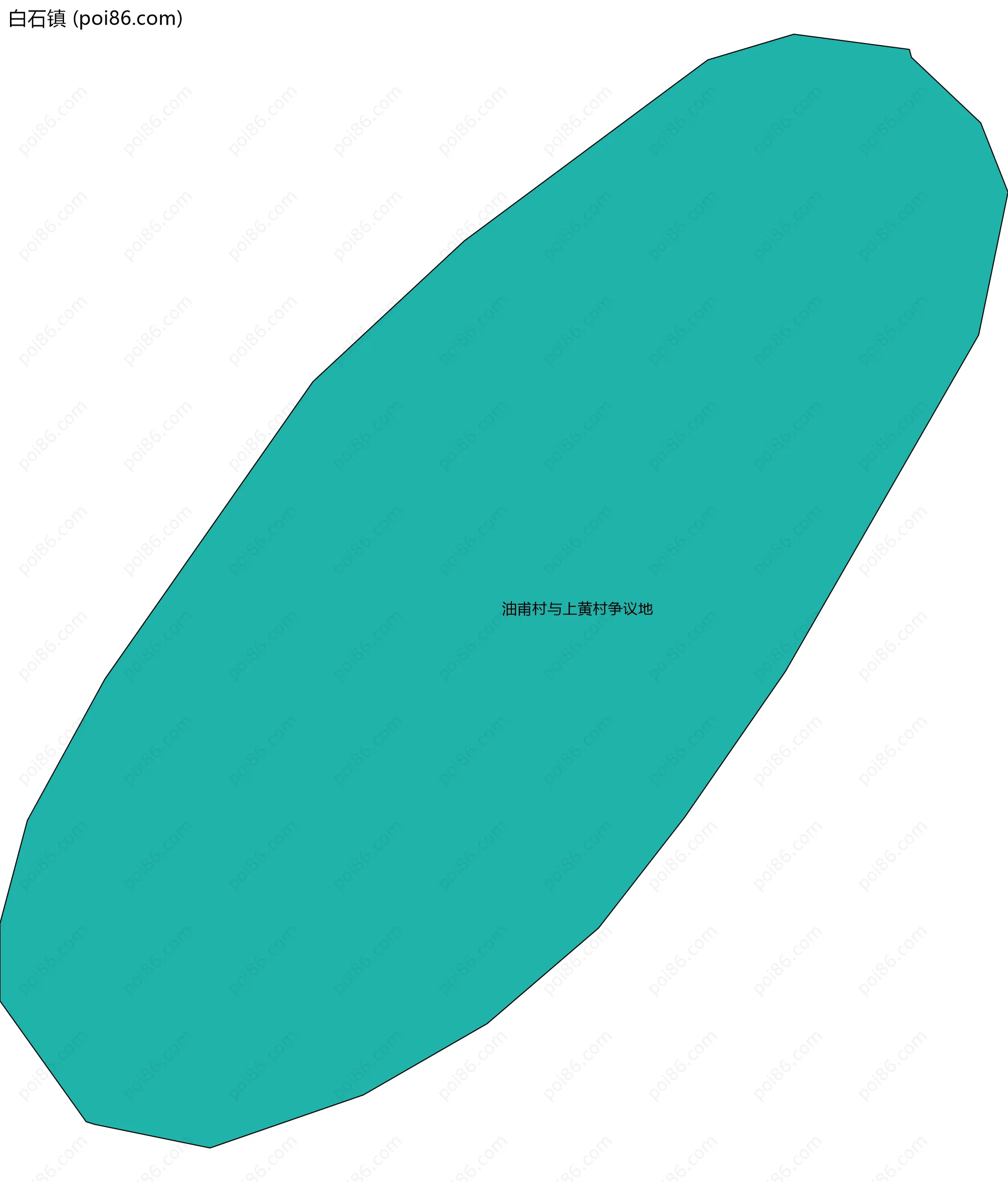 白石镇边界地图(五级行政区划)