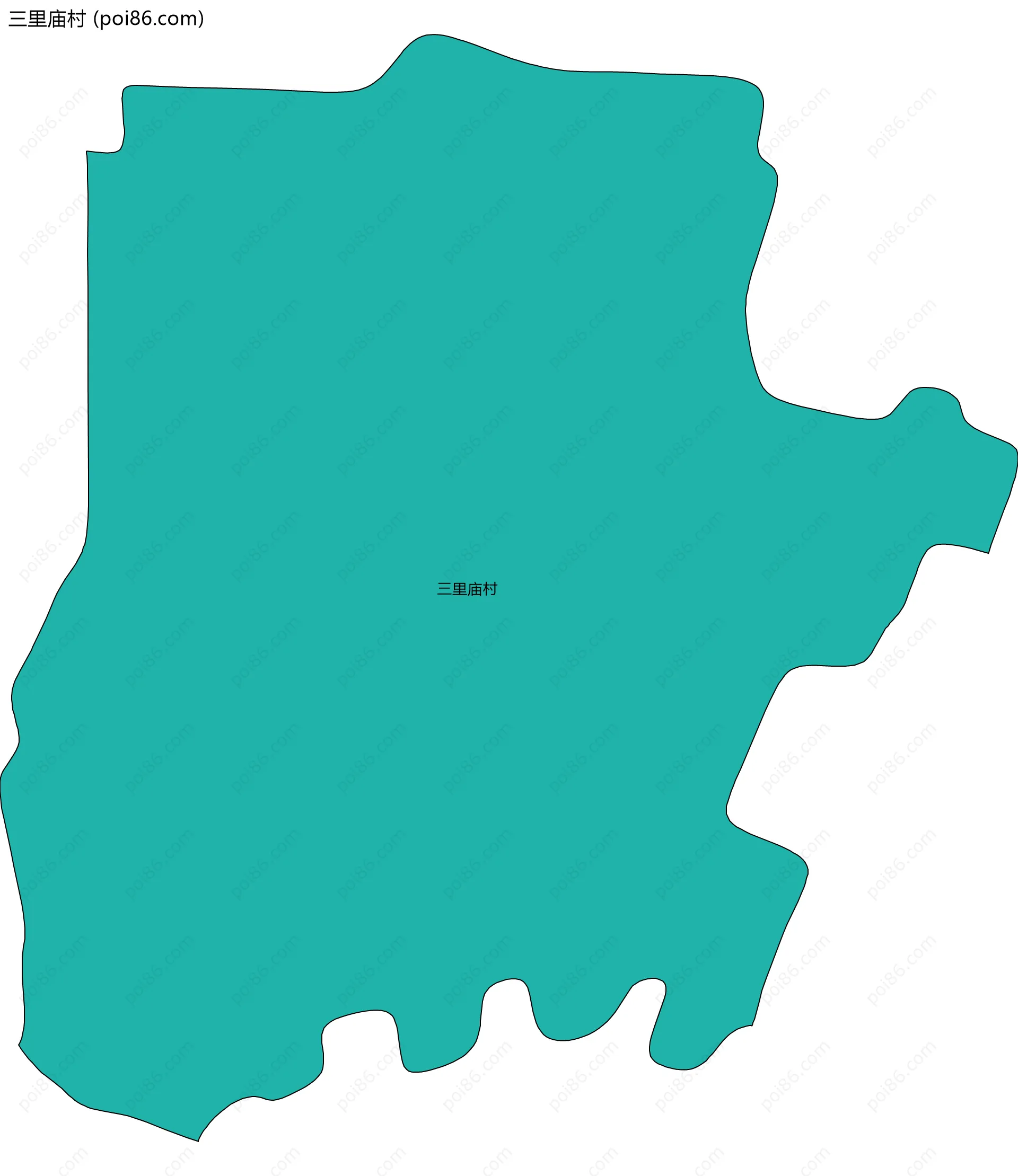 三里庙村边界地图