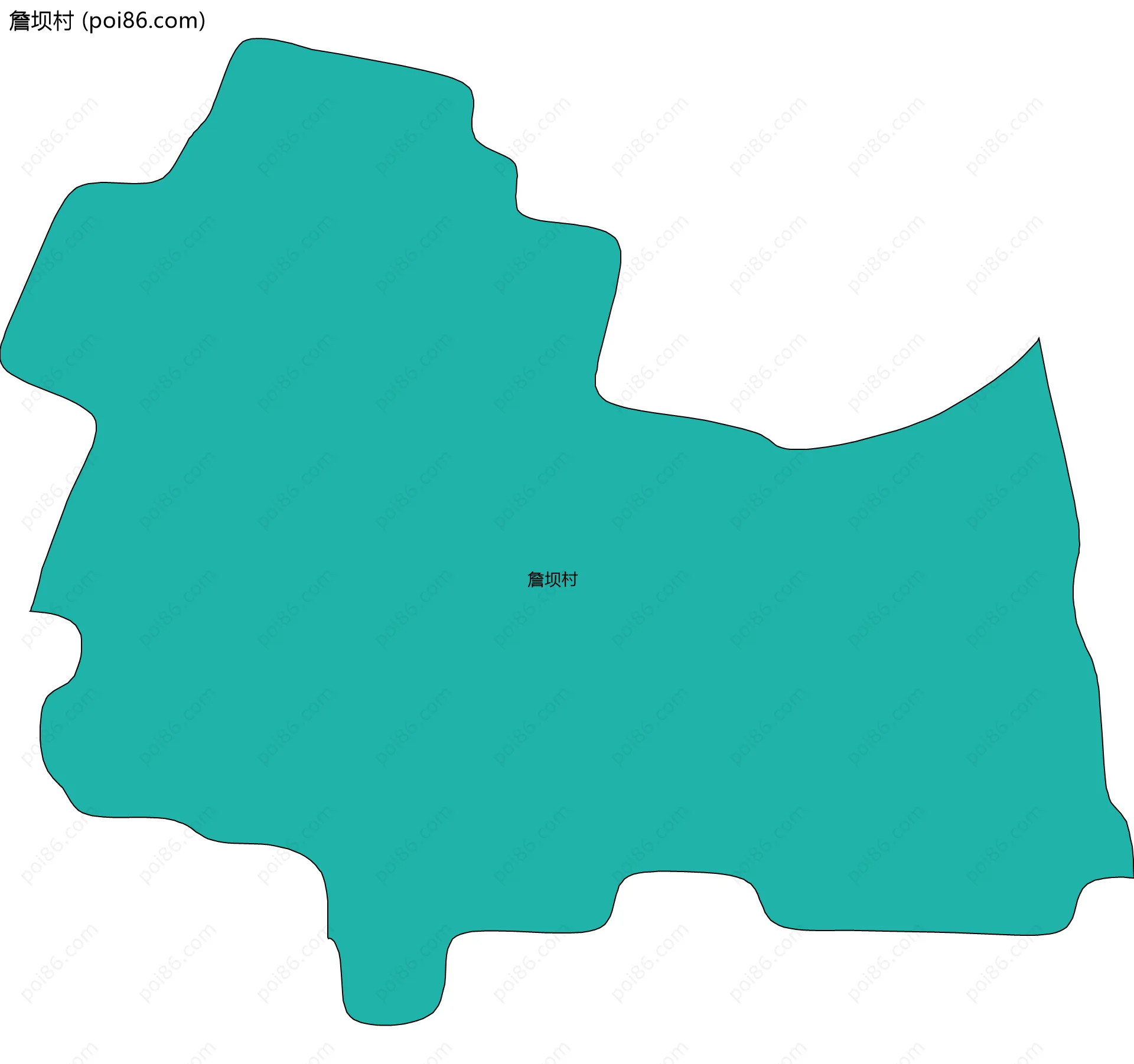 詹坝村边界地图