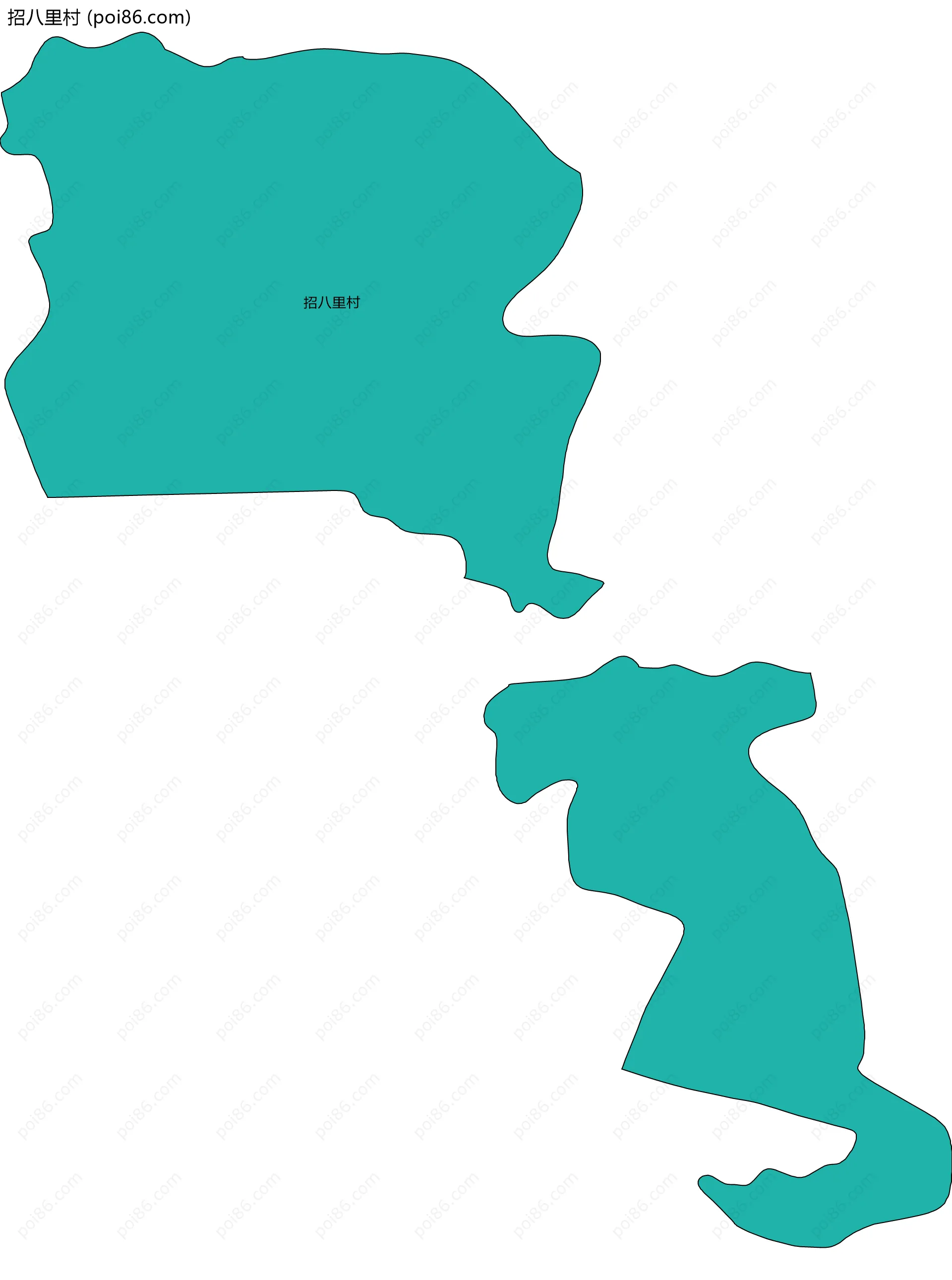 招八里村边界地图