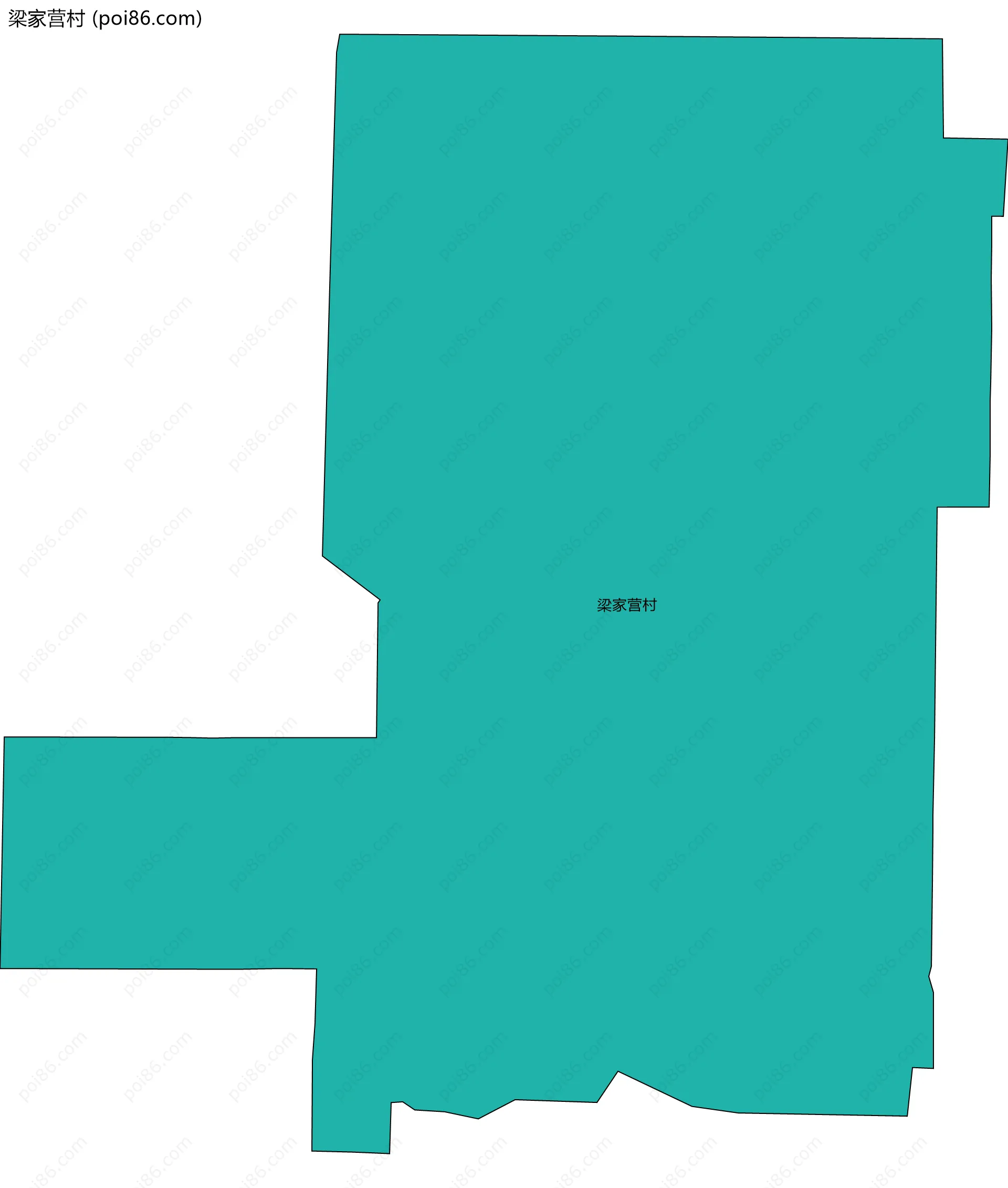 梁家营村边界地图