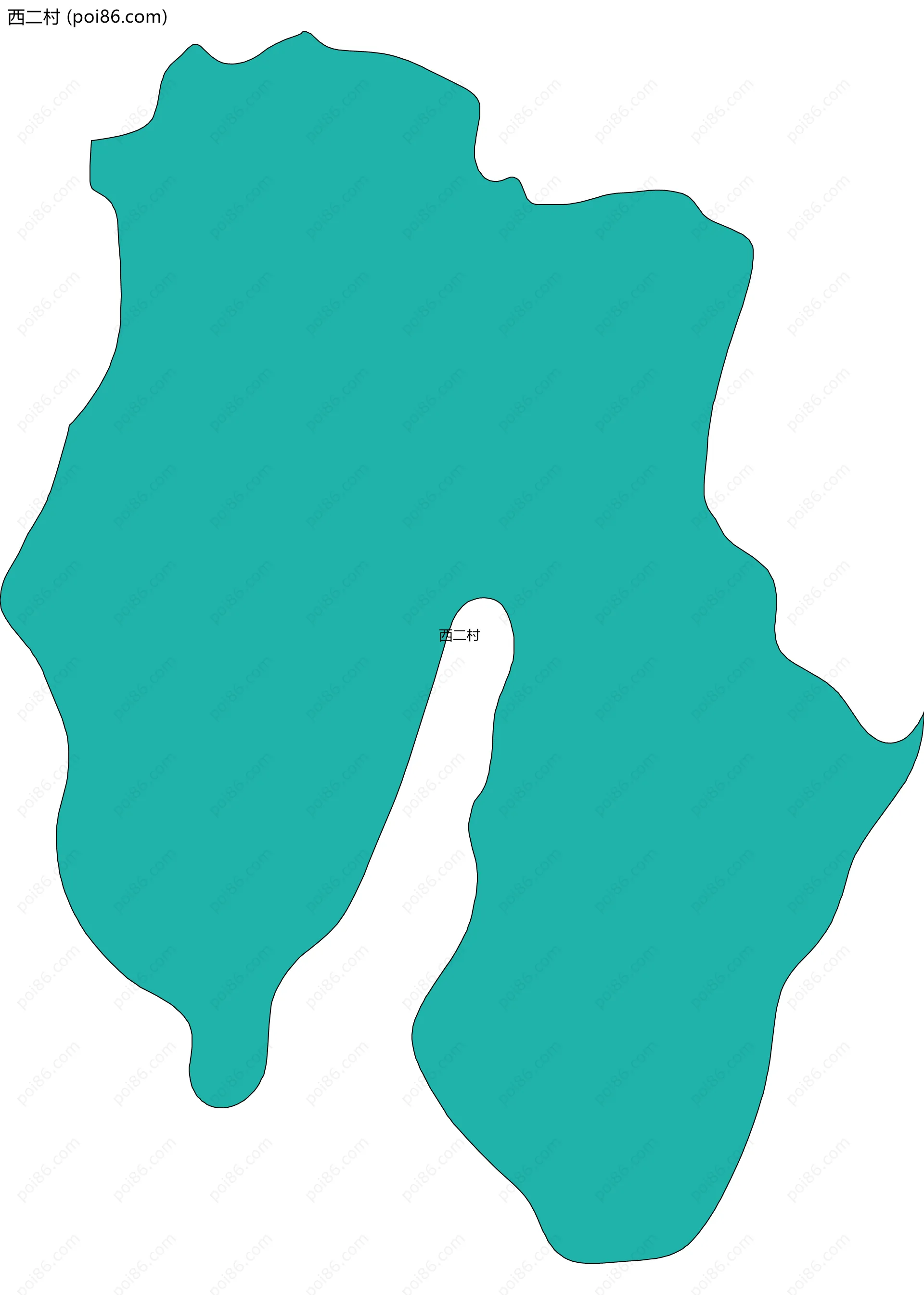 西二村边界地图