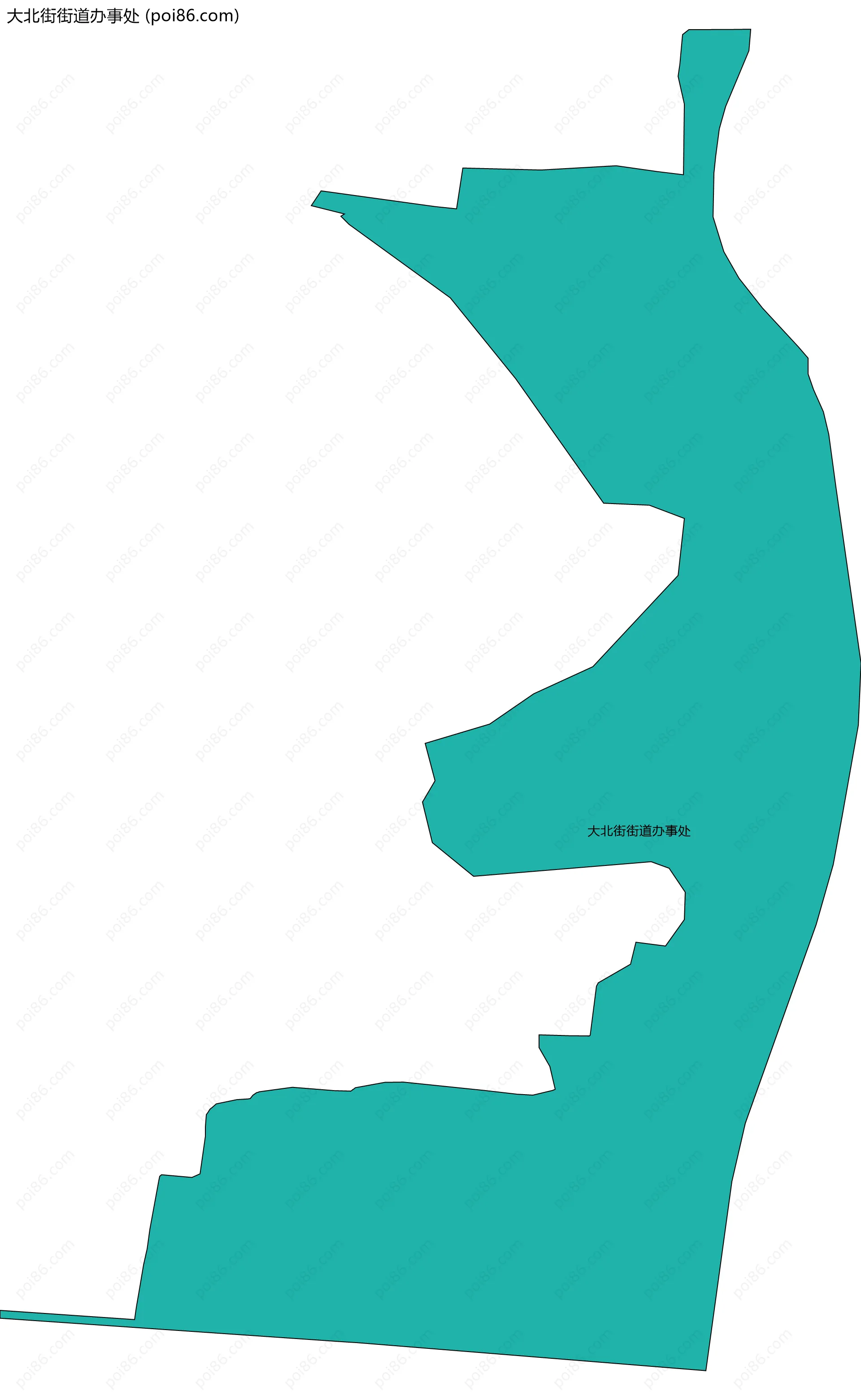 大北街街道办事处边界地图